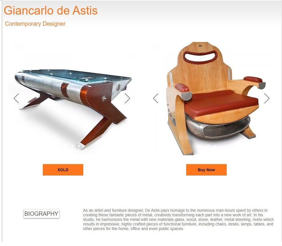 Original Stamped Giancarlo De Astis T 28 A Trojan Aeroplane Wing Aviator Desk photo furniture
