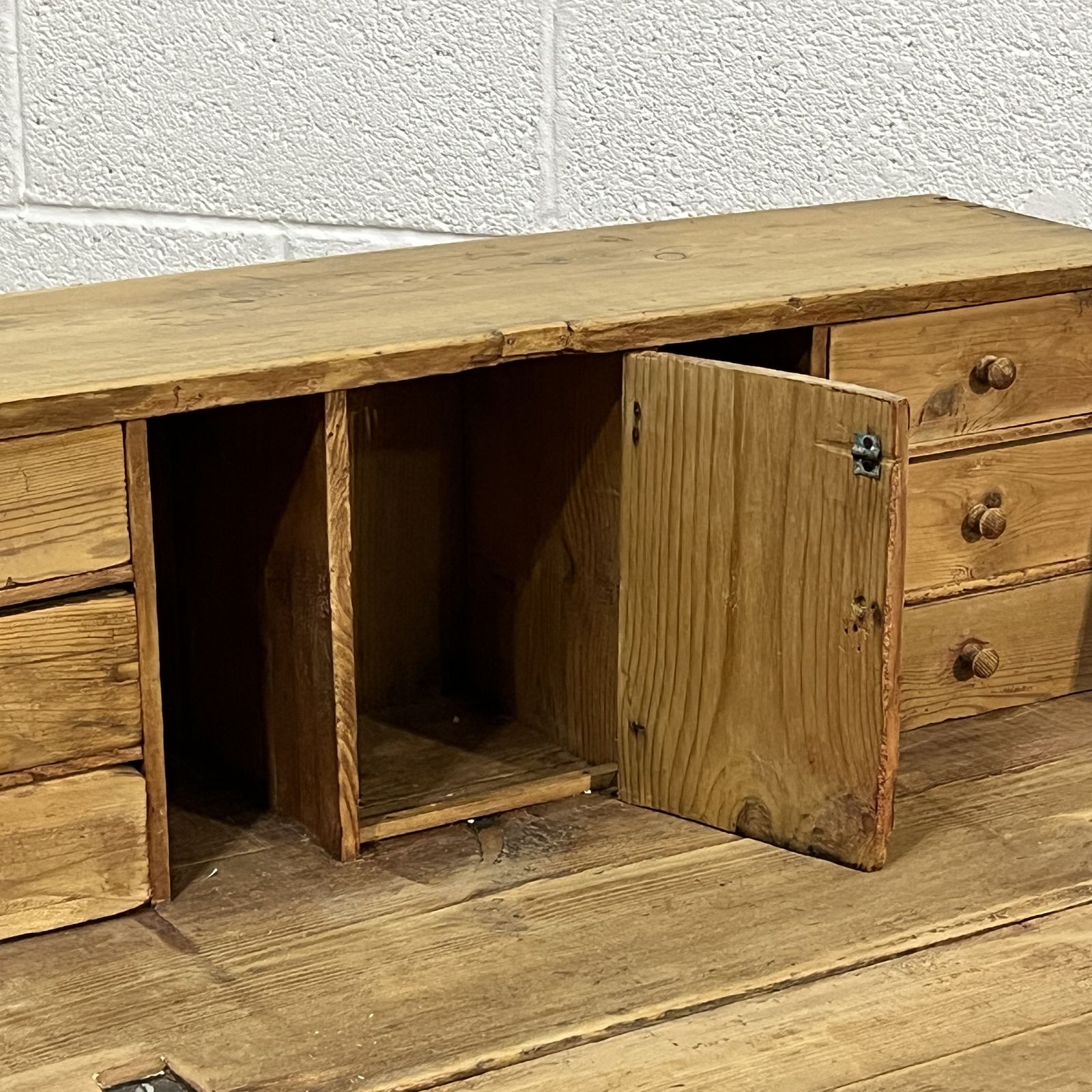 Small English Old Pine Bureau, 1800s photo vintage