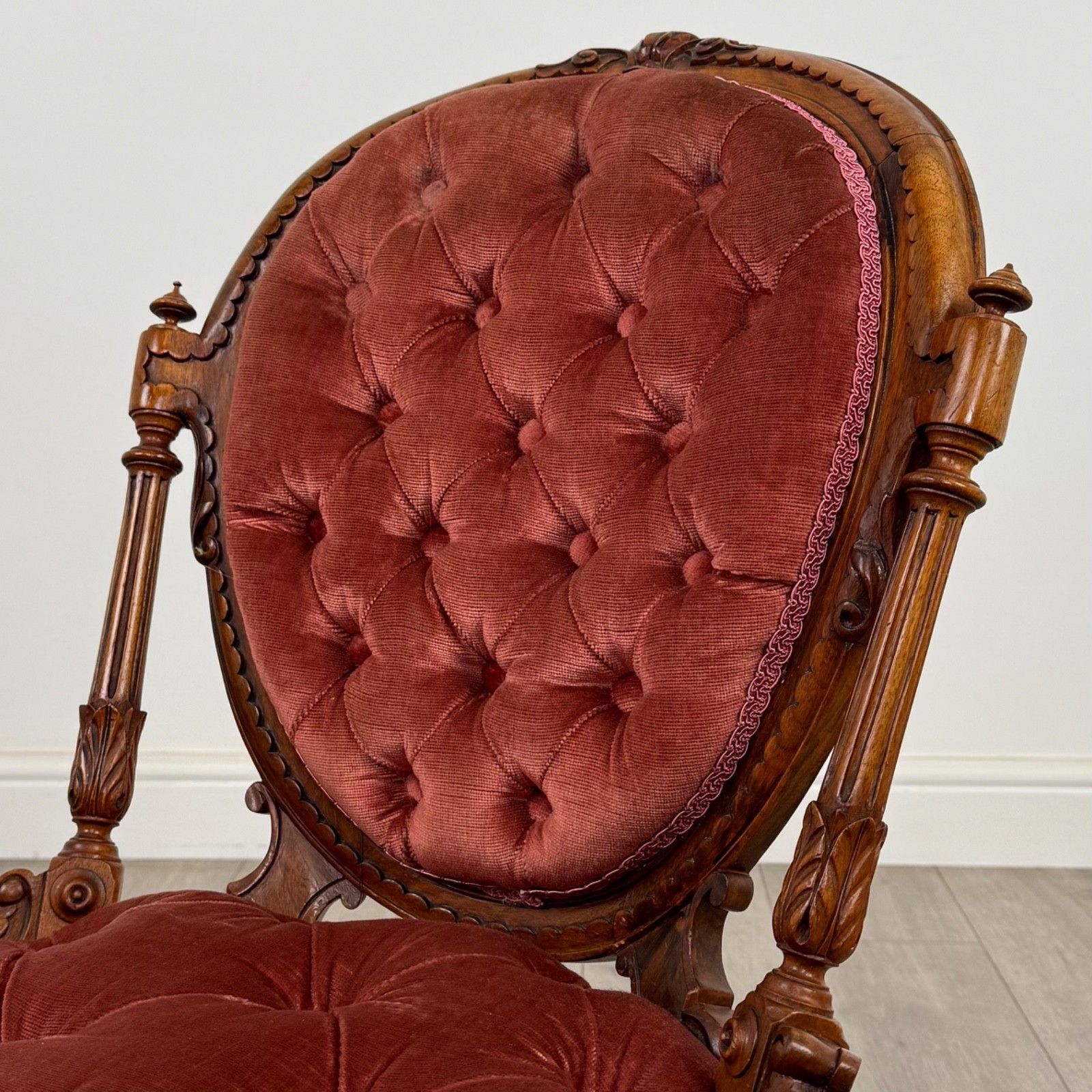 photo for sale Antique 19th Century Pair Of Parlour Chairs In Walnut