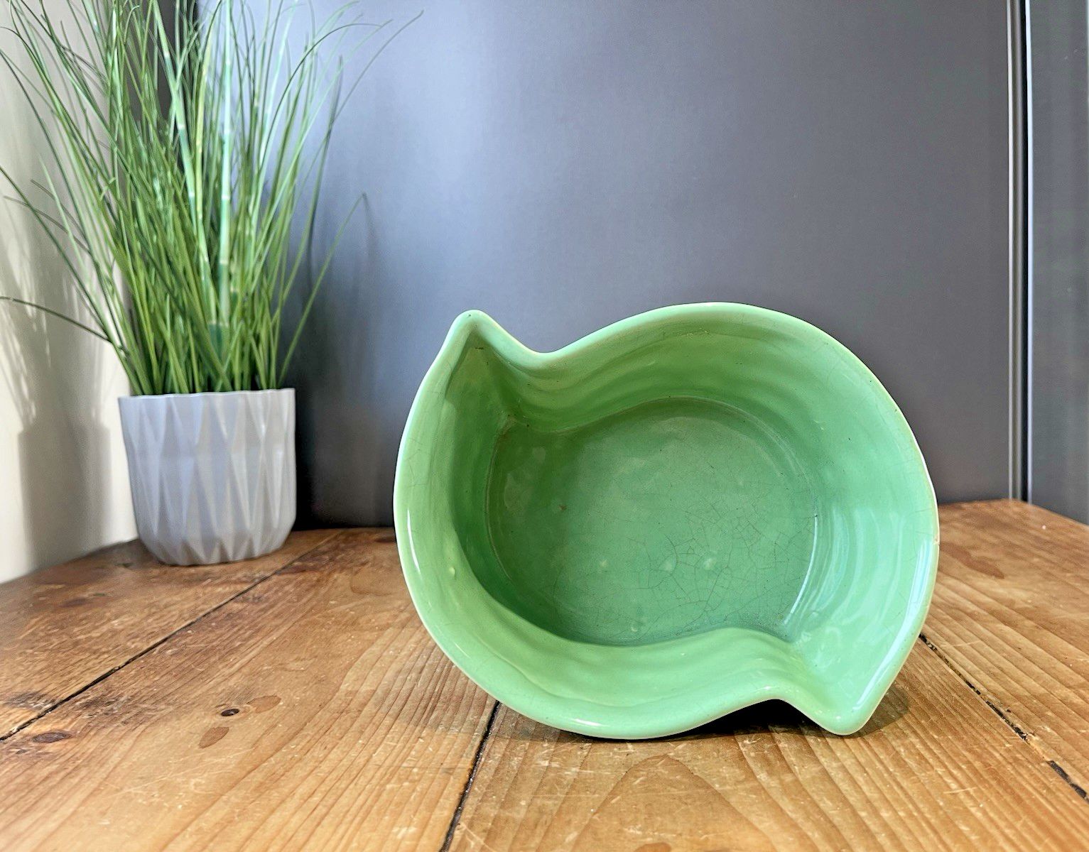 photo buy Art Deco Lovatts Langley Ware Mint Green Geometric Planter Plant Pot Vintage
