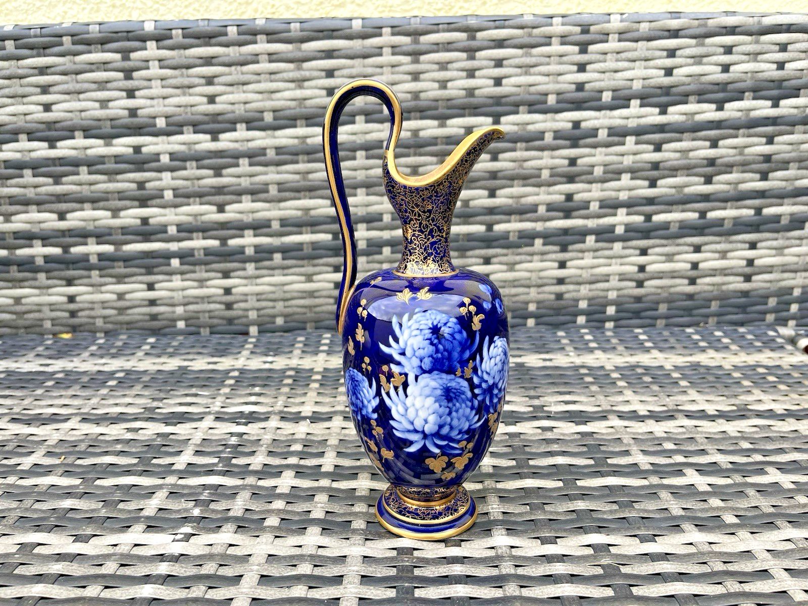Rare Antique Corolian Ware Doulton Burslem J Kelsall Cobalt & Gilt Jug Ewer Vase photo buy