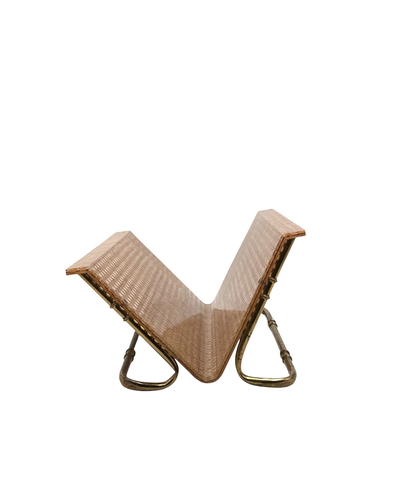 photo furniture Hollywood Regency Magazine Rack, Italy 1970s