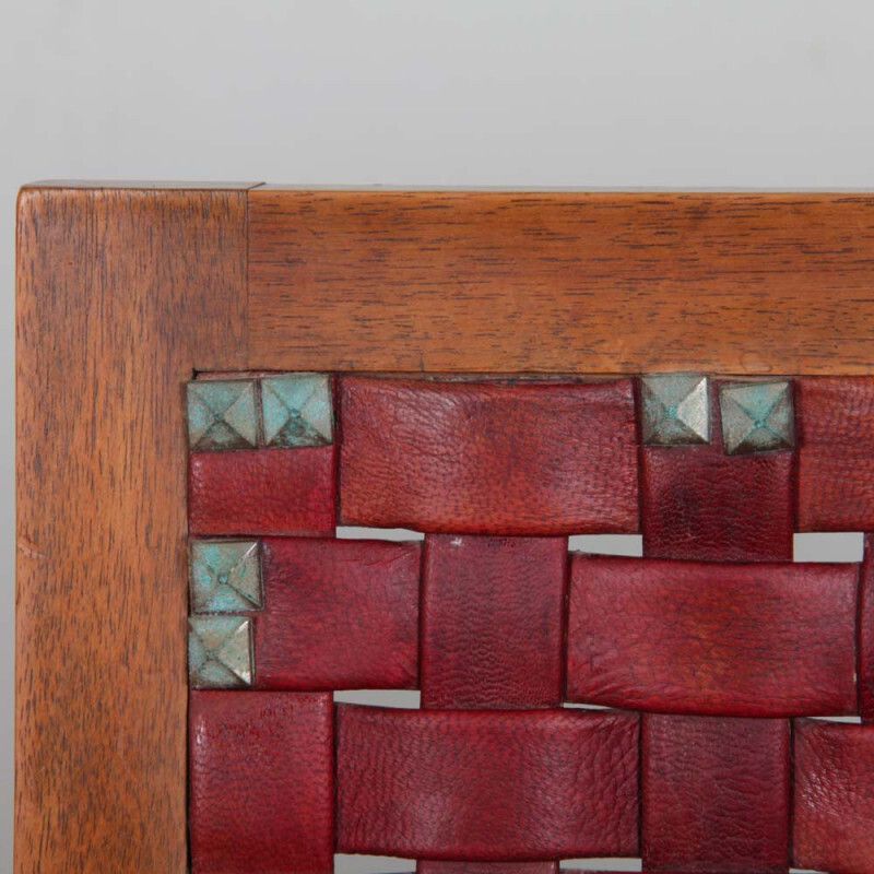 Pair Of 1950s Bridges Armchairs In Wood And Leather photo buy