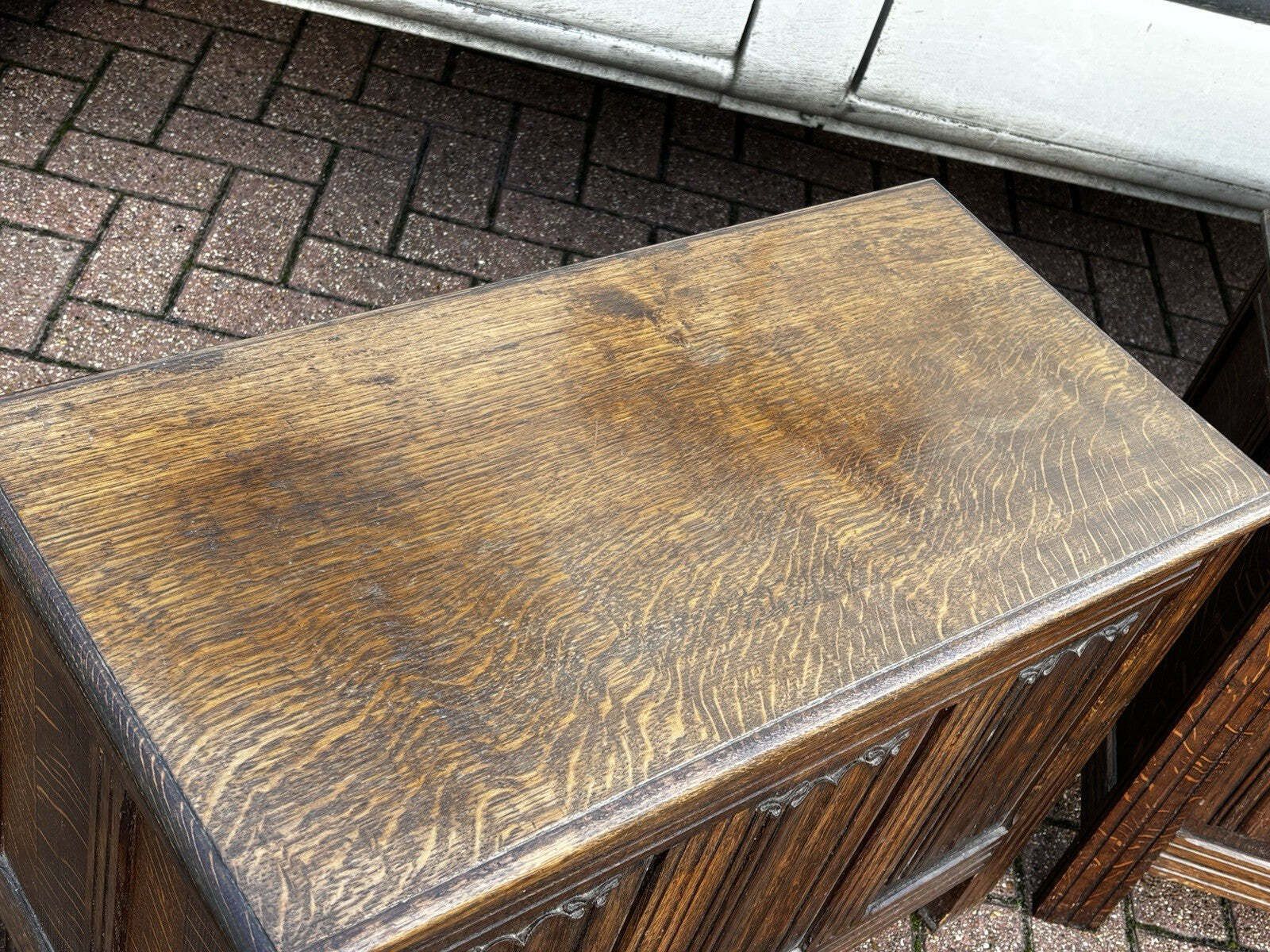 Pair Of Small Oak Coffers, Rare To Have A Pair. photo 725.0