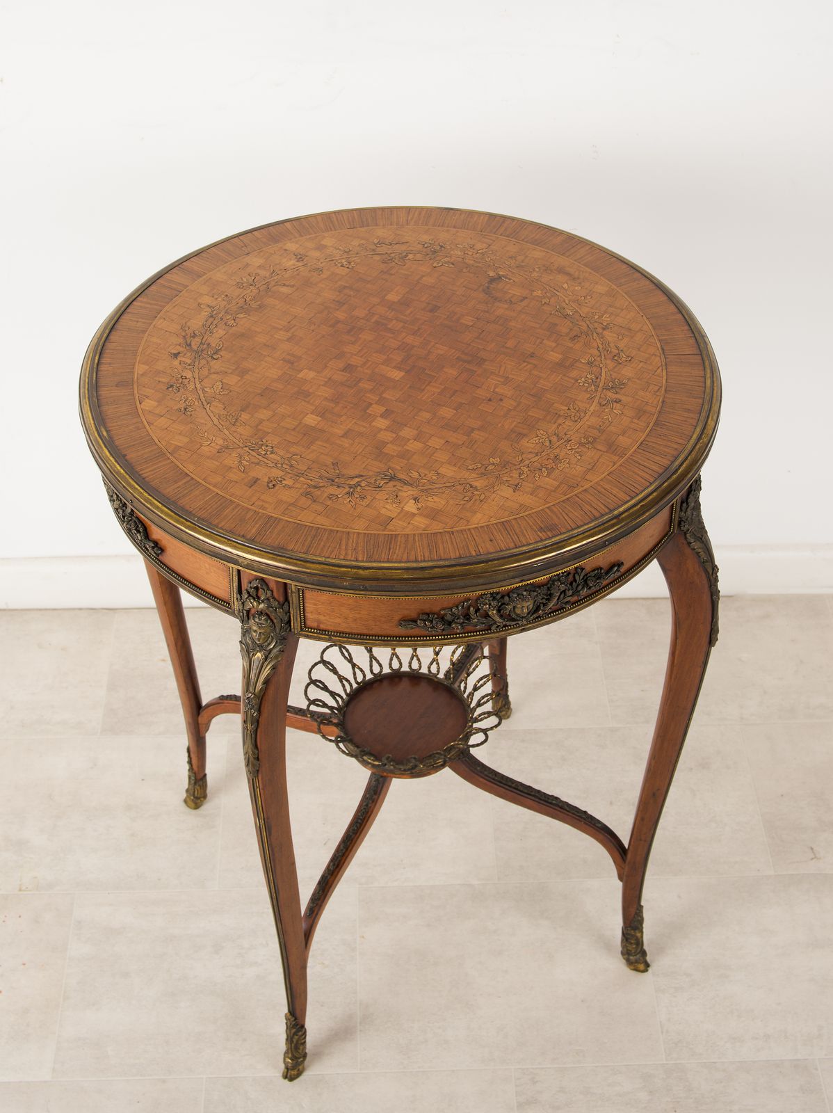 19th Century French Kingwood Round Side Table, In The Manner Of François Linke photo furniture