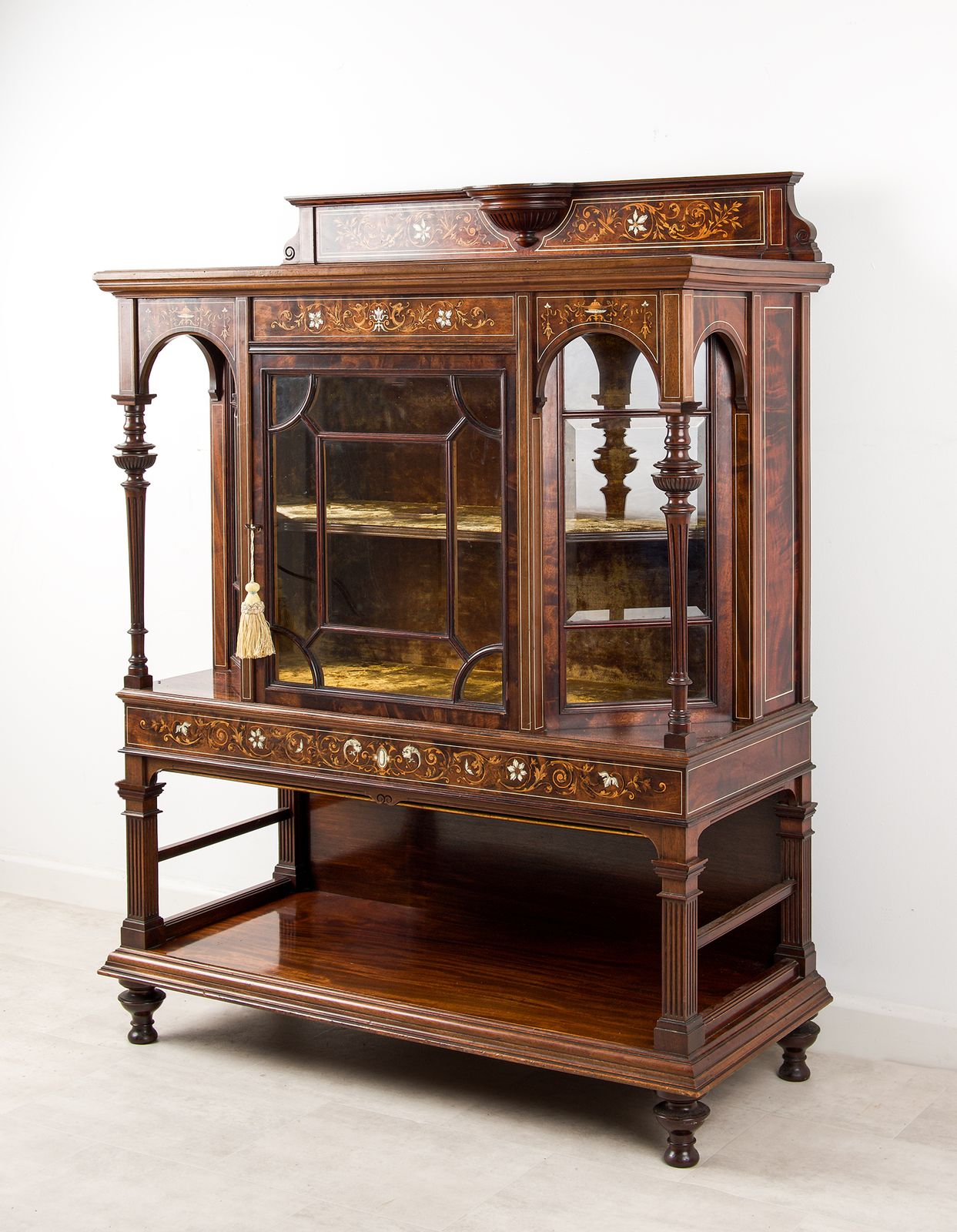 19th Century Victorian Inlaid Side Cabinet, In The Manner Of Edwards & Roberts photo vinterior