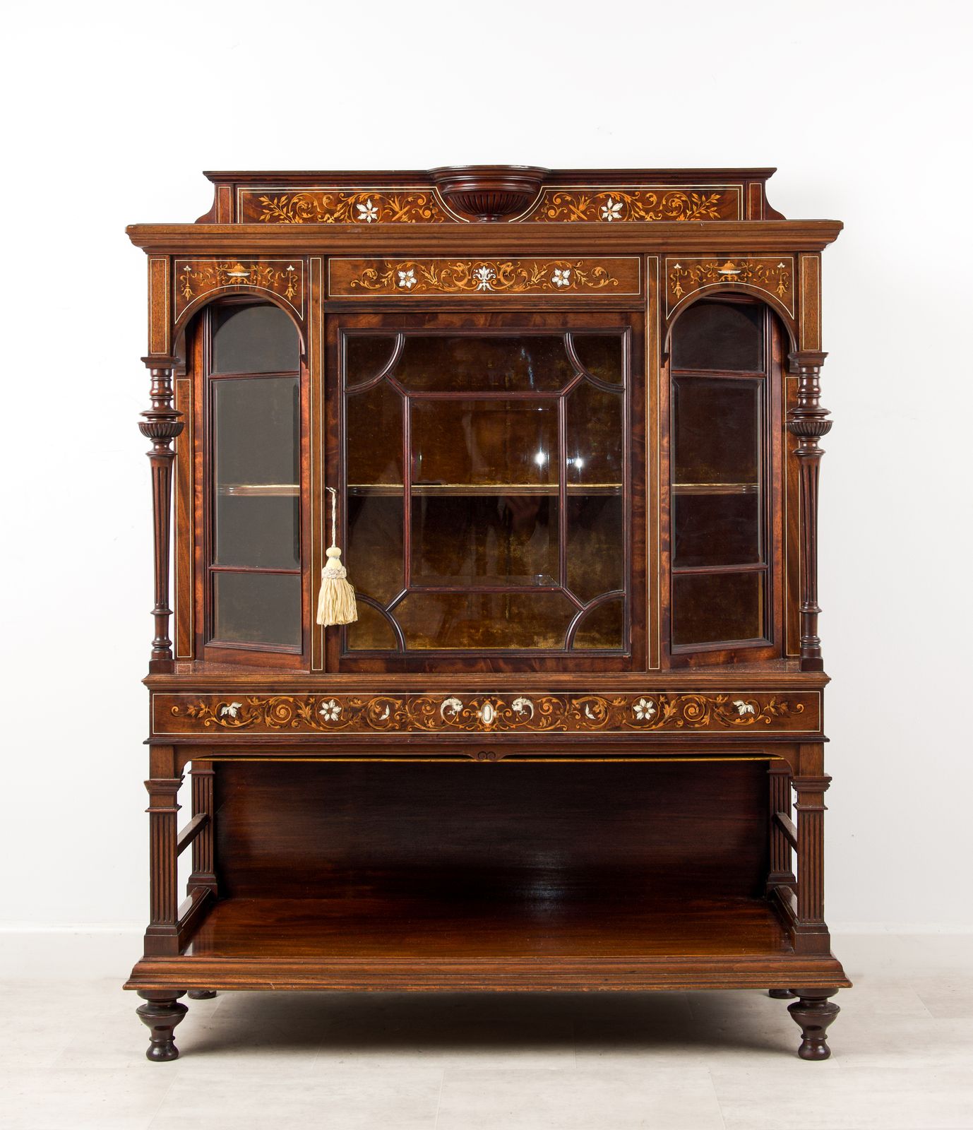 19th Century Victorian Inlaid Side Cabinet, In The Manner Of Edwards & Roberts