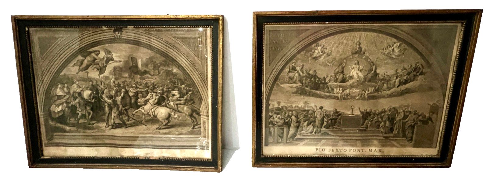 Pair Of 19th Century Glass Framed Engravings