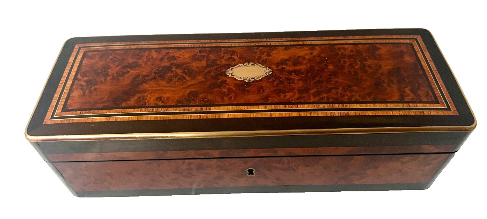 Glove Box In Thuya Magnifying Glass Napoleon III Marquetry Ball 19th Century