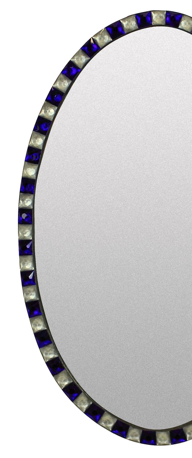 Pair Of Stunning Irish Mirrors With Faceted Rock Crystal And Blu Glass Borders photo for sale