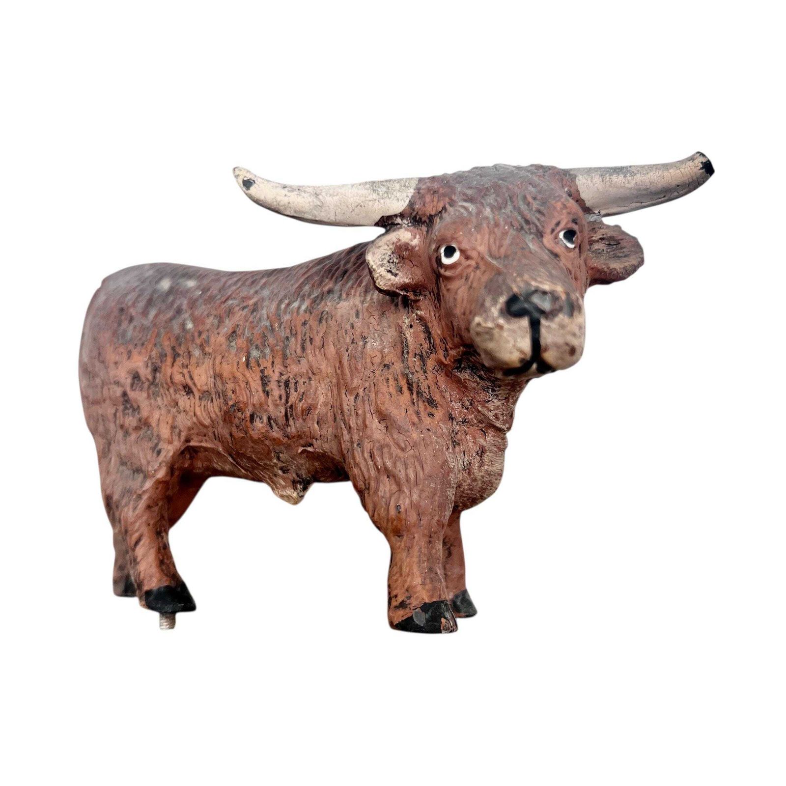 Antique Heavy Pair Of Cold Painted Bull Bookends On Onyx Bases   Study Decor   Home Decor photo vinterior