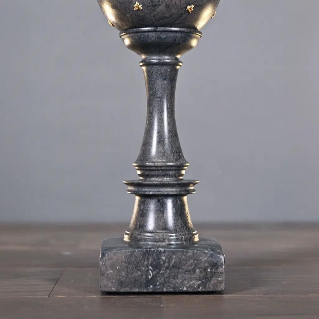 Grey/Black Marble Cup And Ball Game With Gilt Bees, Classic Empire Style photo Home Decor