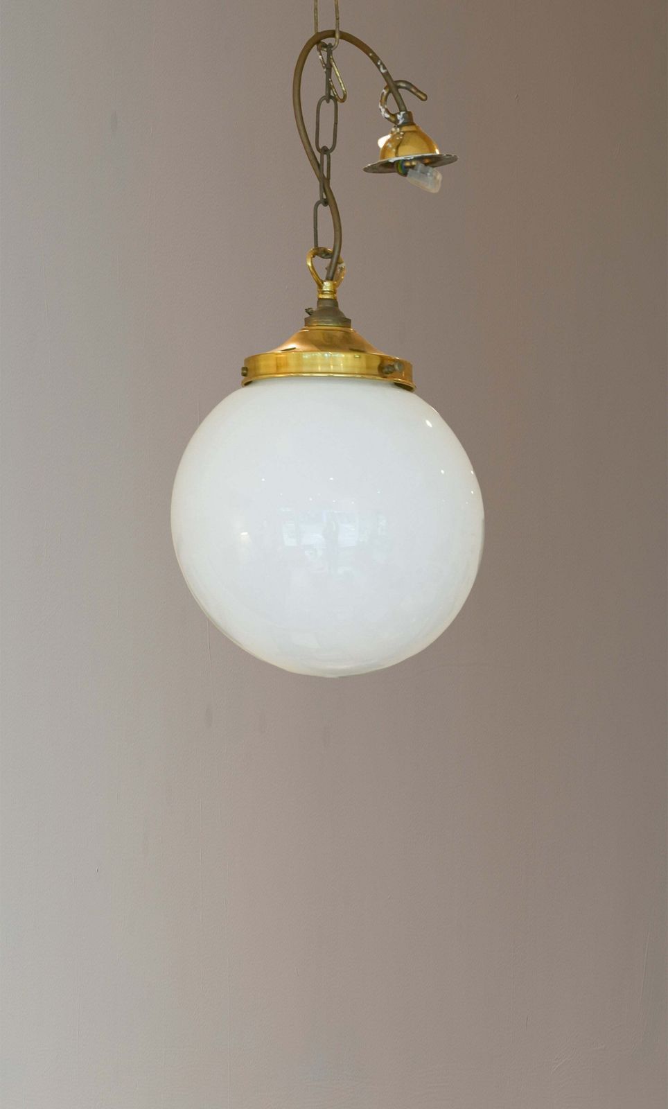 3 X Globe Graduating Size Opaline Pendant Lights photo Lighting