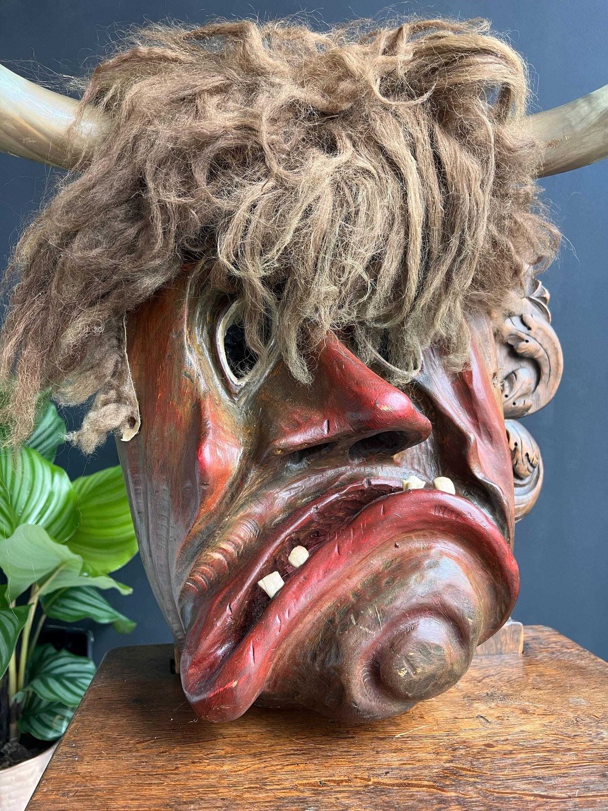 Art Vintage Folk Art Wall Mask, Switzerland photo