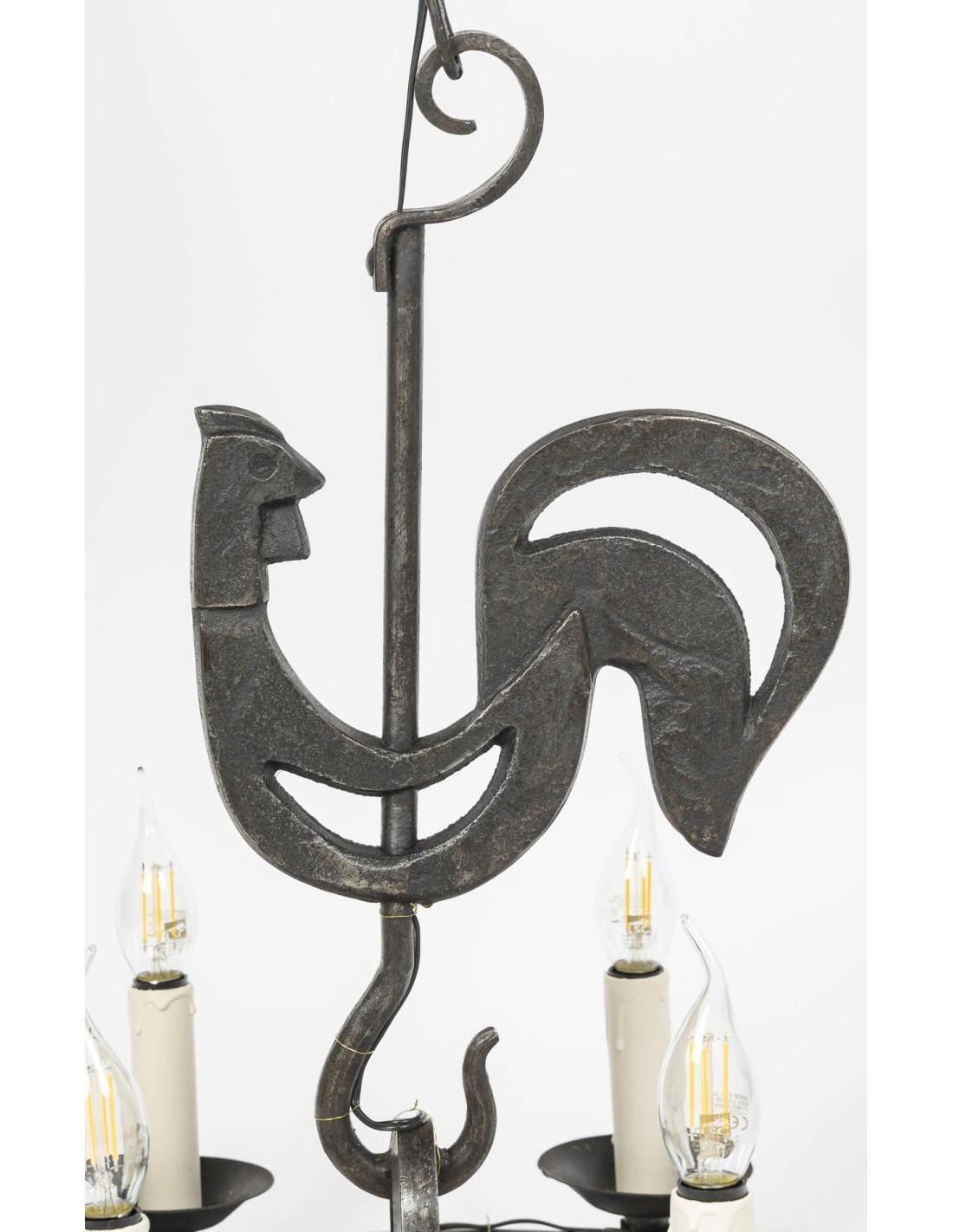 Wrought Iron Chandeliers From The 1950s 1960s By Jean Touret Marolles Workshop photo for sale