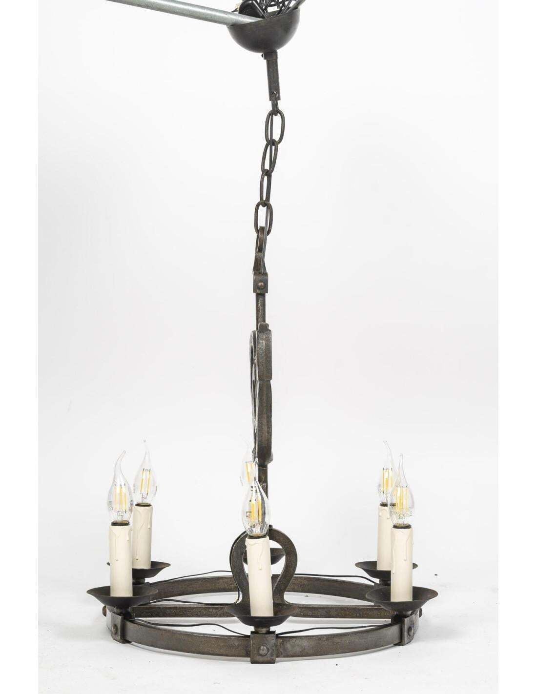 Wrought Iron Chandeliers From The 1950s 1960s By Jean Touret Marolles Workshop photo Lighting