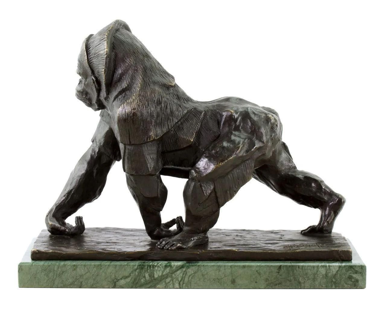 1641.0 Gorilla Statue In The Style Of Rembrandt Bugatti, Bronze Sculpture photo