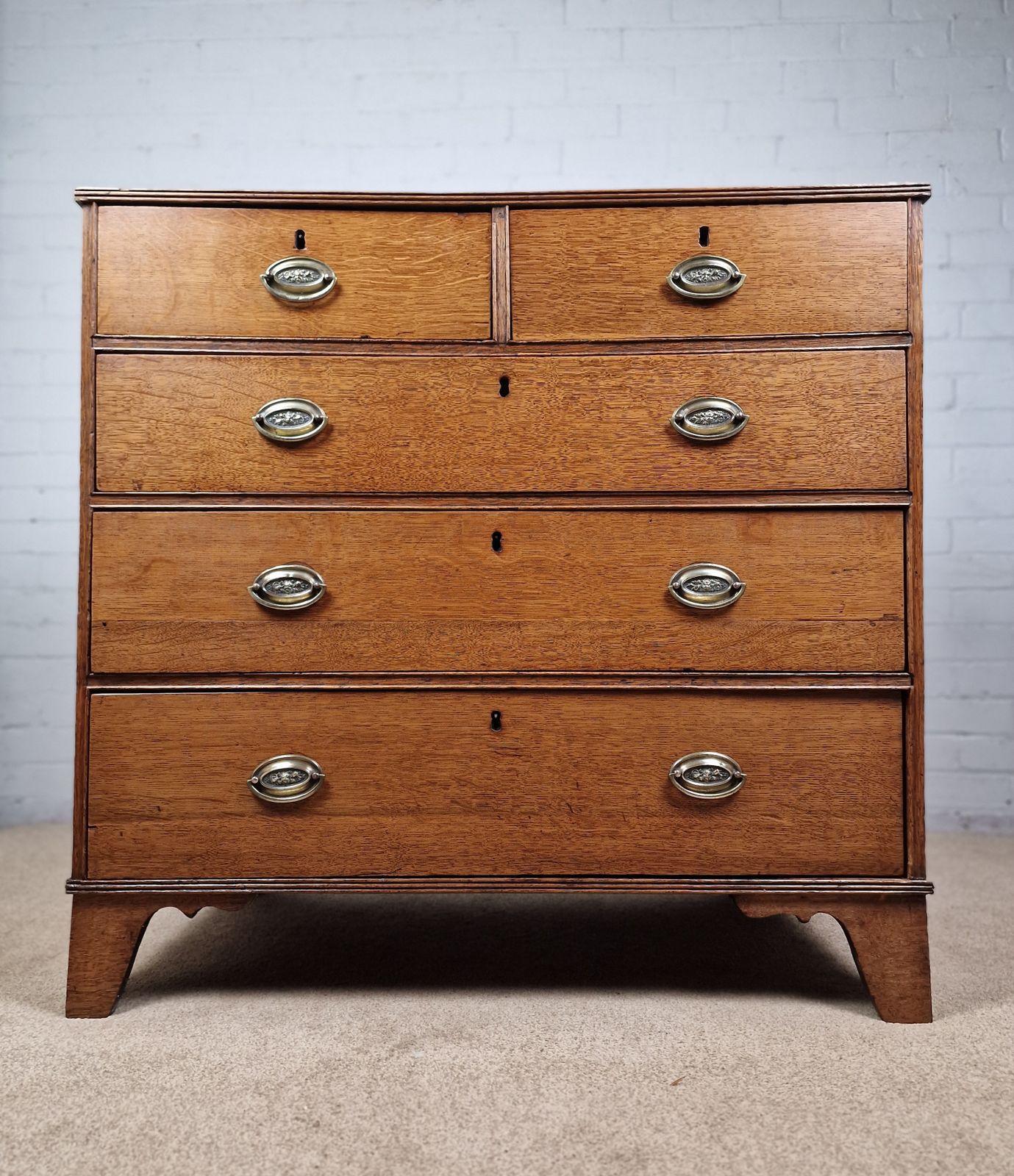 Georgian Oak Chest Of Drawers, Mid 20th Century