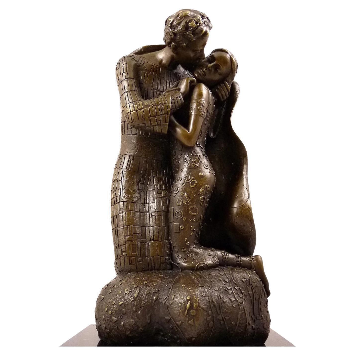 The Kiss   A Stunning Bronze Sculpture Inspired By Gustav Klimt