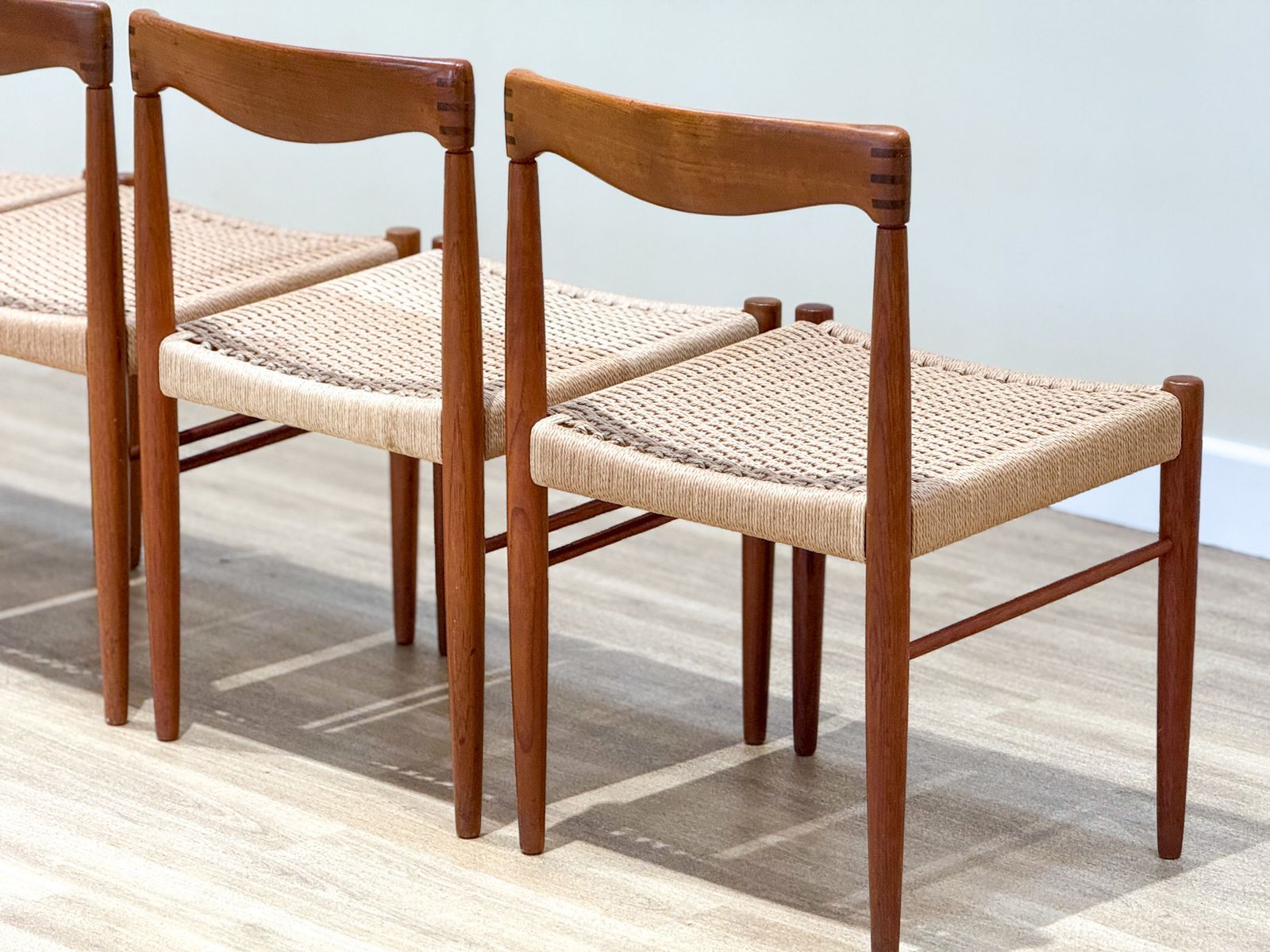 Set Of Six Bramin Chairs In Paper Cord (By Henry Walter Klien) photo for sale