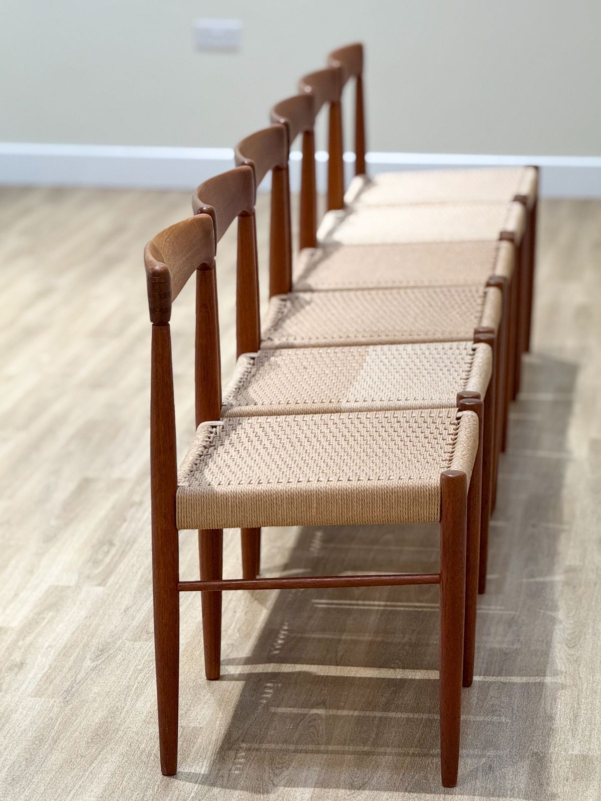 Set Of Six Bramin Chairs In Paper Cord (By Henry Walter Klien) photo Furniture