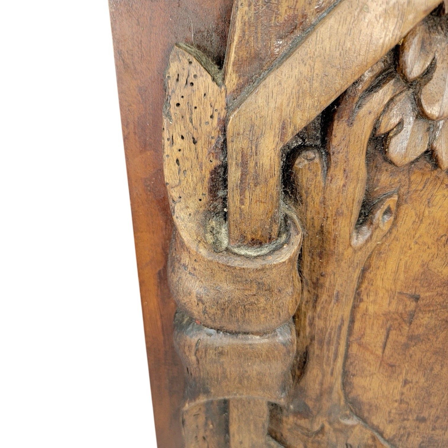 Huge 17th C French Baroque Carved Walnut Panel Baptism Of Christ Louis XIII Art photo buy