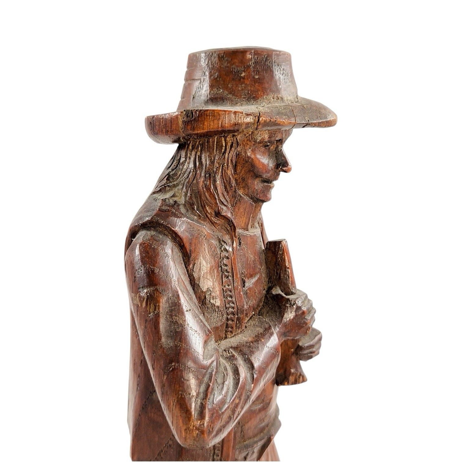photo furniture Antique 19th C. German Black Forest Carved Oak Pied Piper Of Hamelin Statue