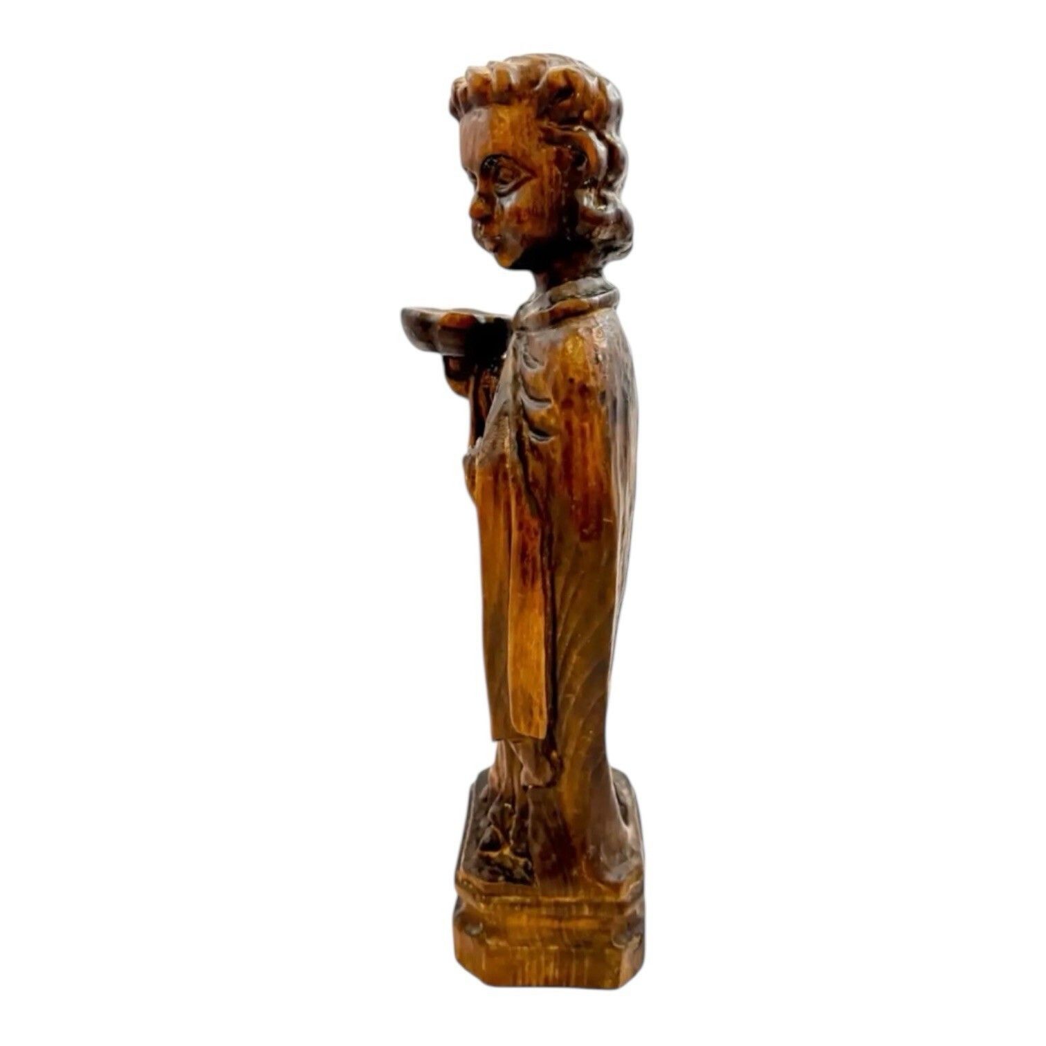 Antique 18th Century Baroque Carved Wood Acolyte Angel Candlestick Figure Italy photo 3500.0