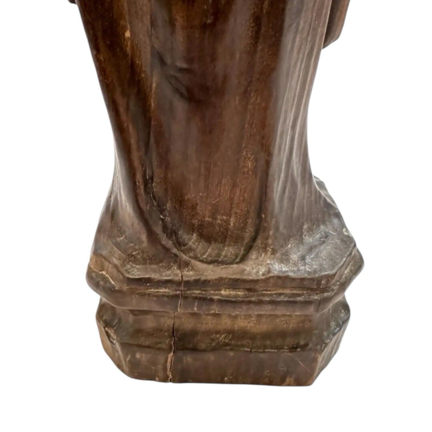 photo vintage Antique 18th Century Baroque Carved Wood Acolyte Angel Candlestick Figure Italy