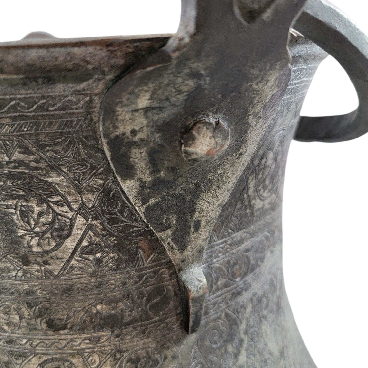 Home Decor Ritual Vessel, Persia, 18th C – Hand Engraved Bronze āb Zan, Museum Quality photo