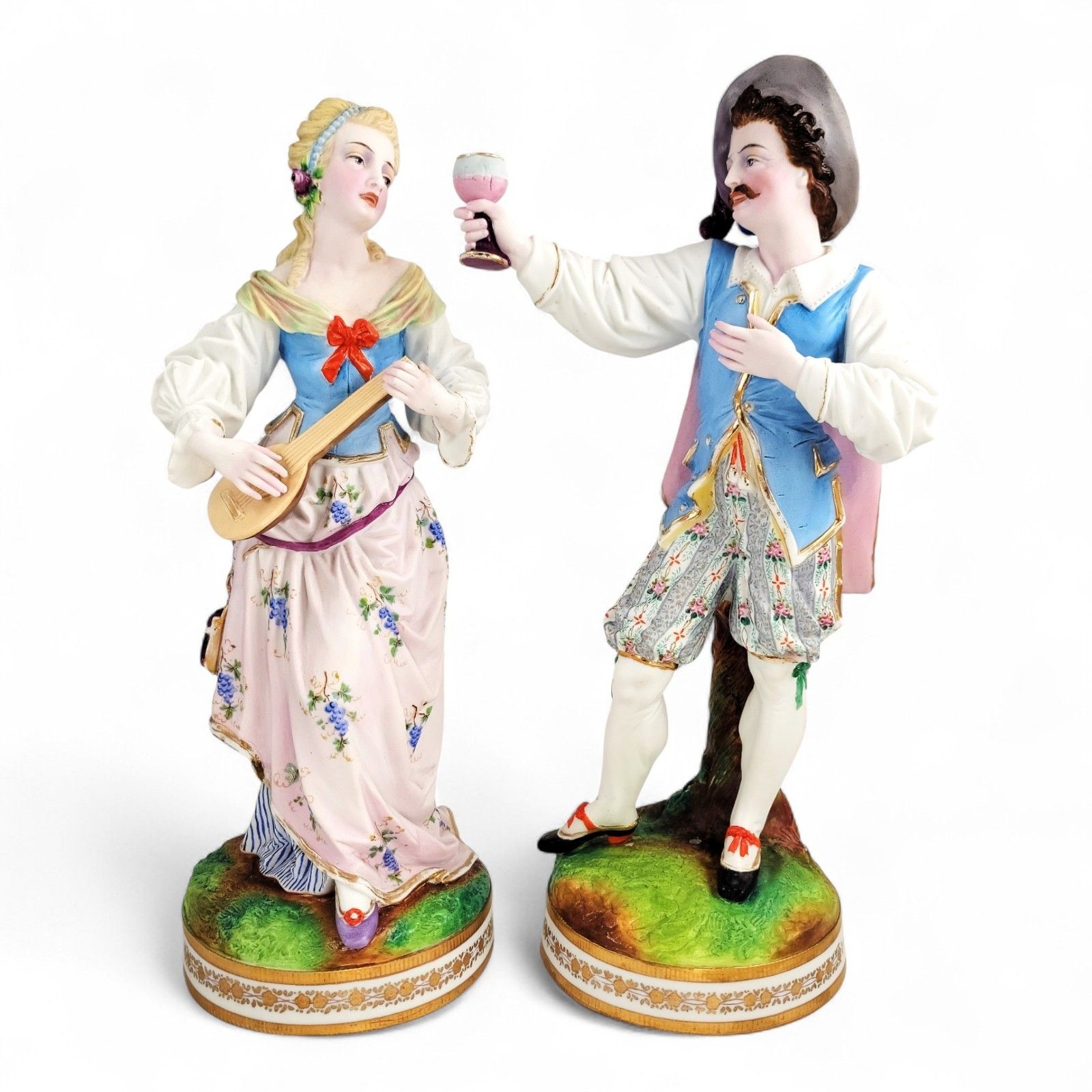 Pair Of Large French Porcelain Figures, Vion Et Baury Style, Paris C. 1870