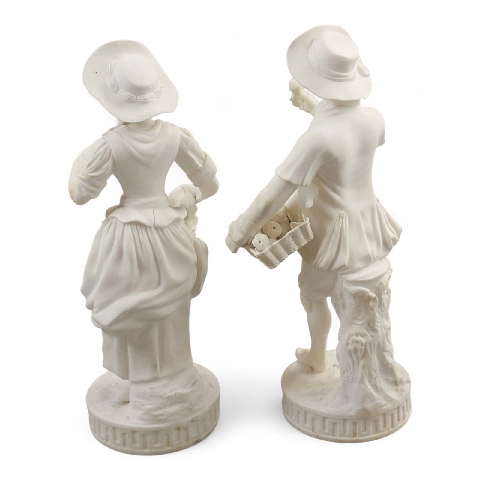 Anique Victorian Minton Parian Biscuit Porcelain Figures “The Gardeners”, C.1845 photo for sale