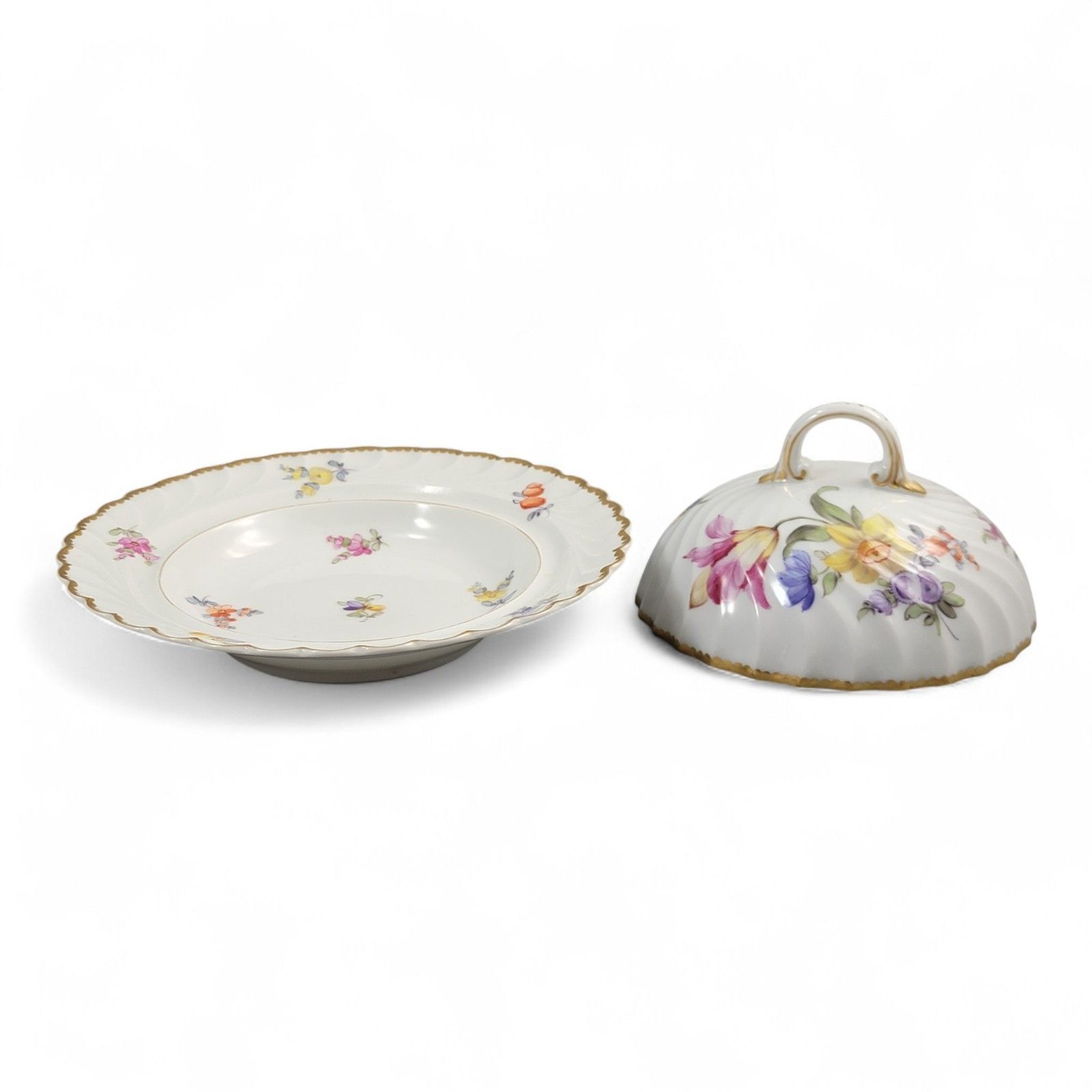 Nymphenburg Porcelain Butter Dish “Louis XVIII”, Hand Painted C.1895 photo Home Decor