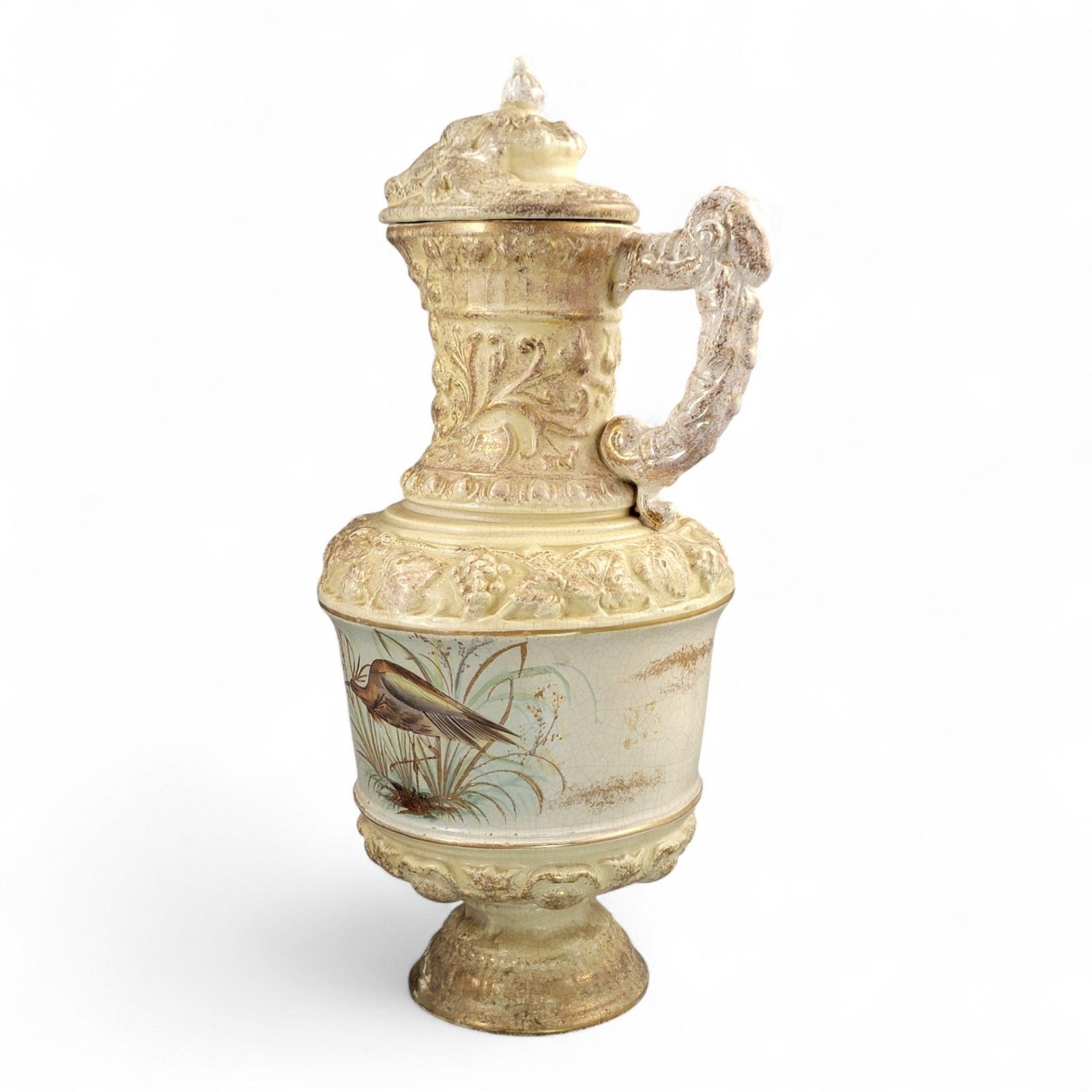 Antique Monumental French Wine Ewer C.1875–95 Choisy Le Roi Or Sarreguemines photo furniture