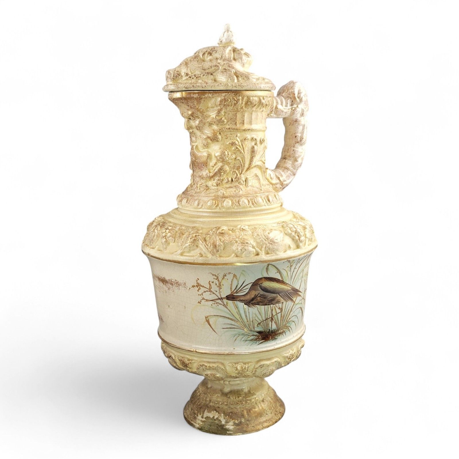 photo furniture Antique Monumental French Wine Ewer C.1875–95 Choisy Le Roi Or Sarreguemines