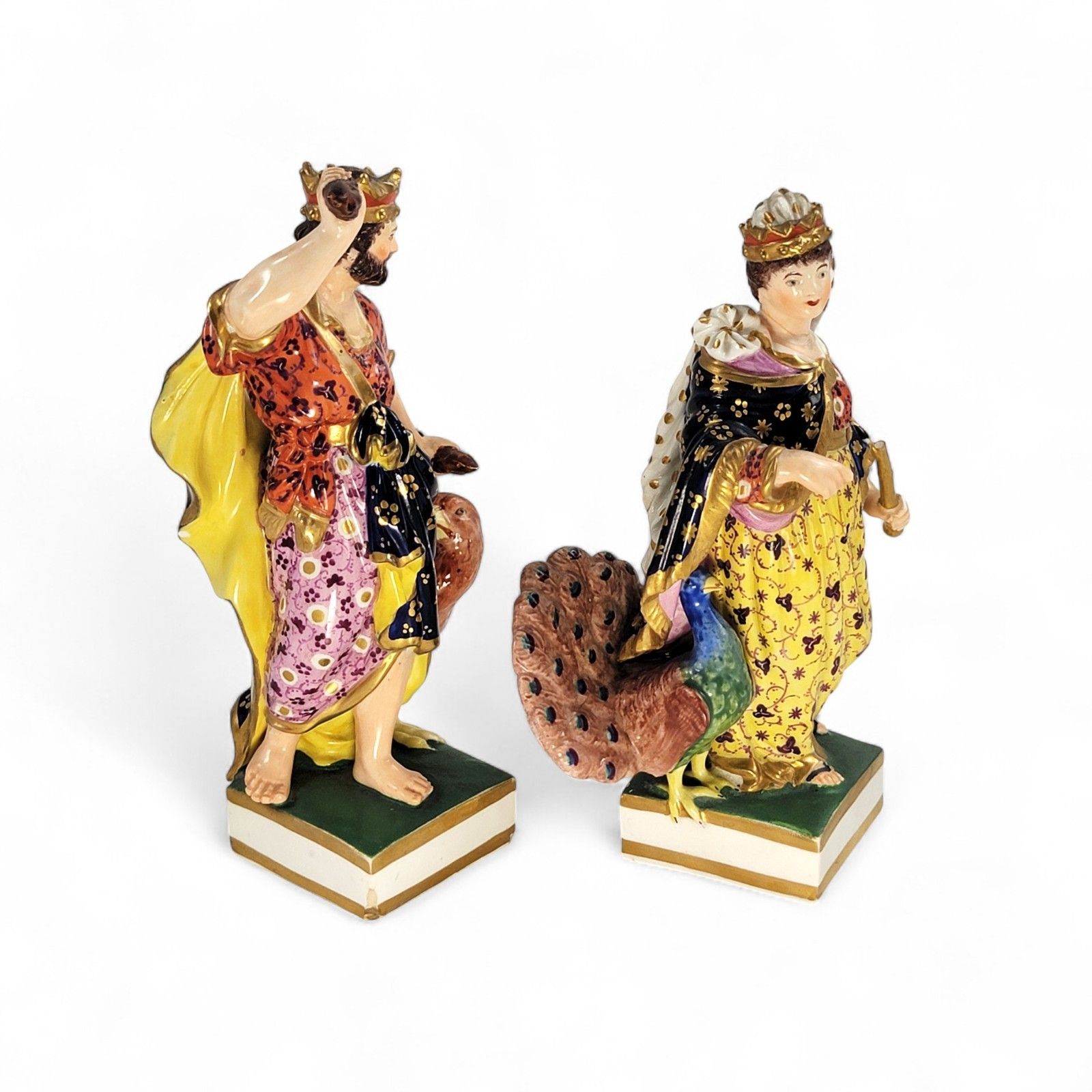 Antique Georgian Royal Crown Derby Jupiter And Juno Figures, Bloor Period C.1830 photo vinterior