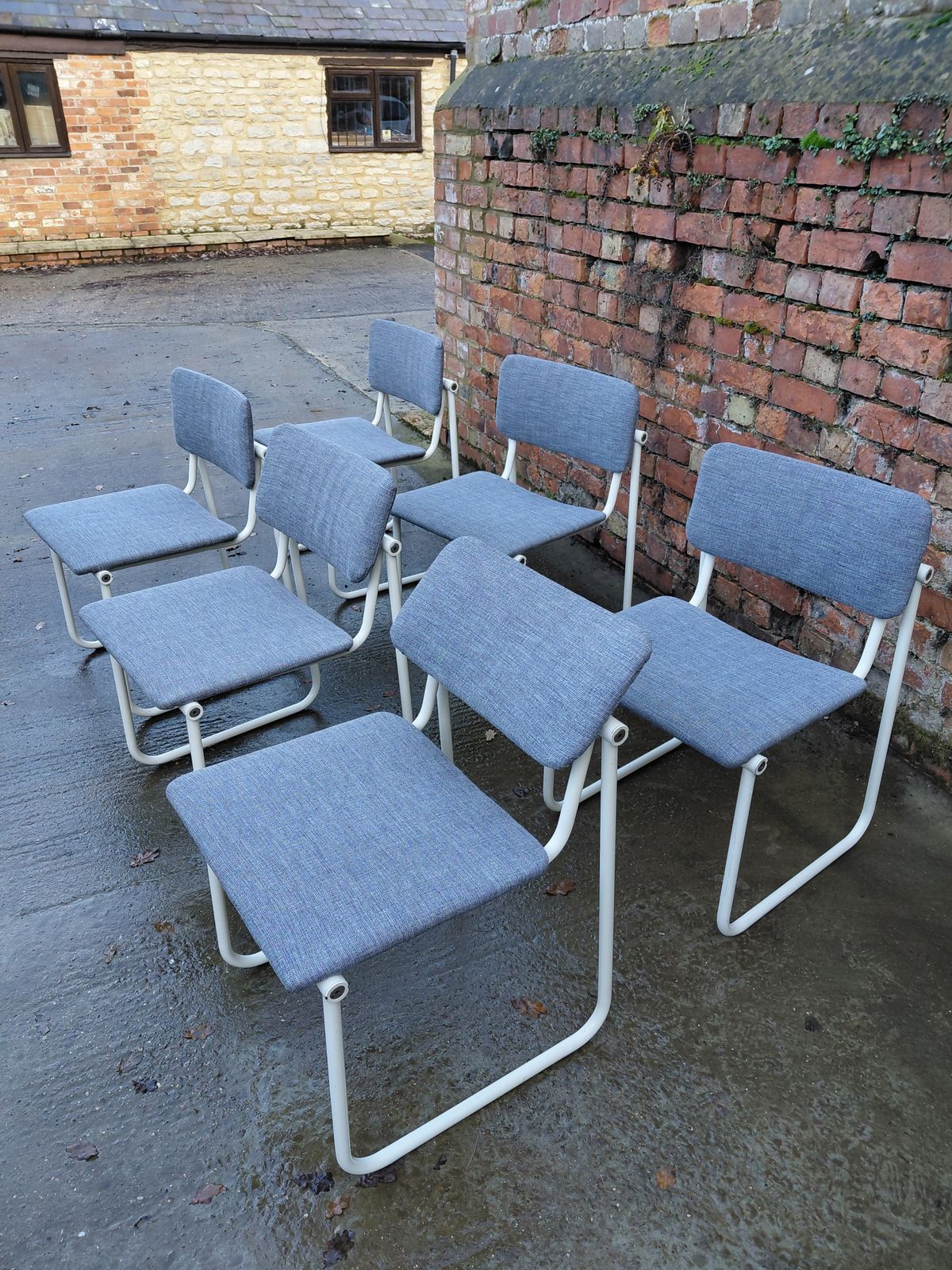 Bauhaus Style Set Of 6 Dining Chairs Circa 1970s