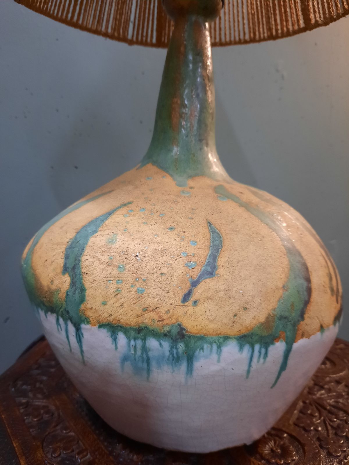 1970s Large Studio Pottery Lamp By Gill Bott Professionally Rewired And Pat Tested photo vintage