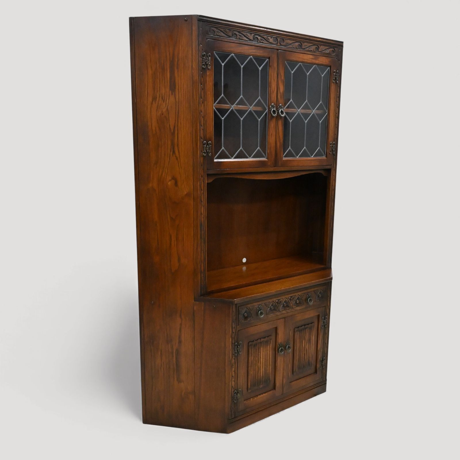 Old Charm Corner Return Cabinet Elizabethan Range Tudor Brown Free Uk Delivery* photo for sale