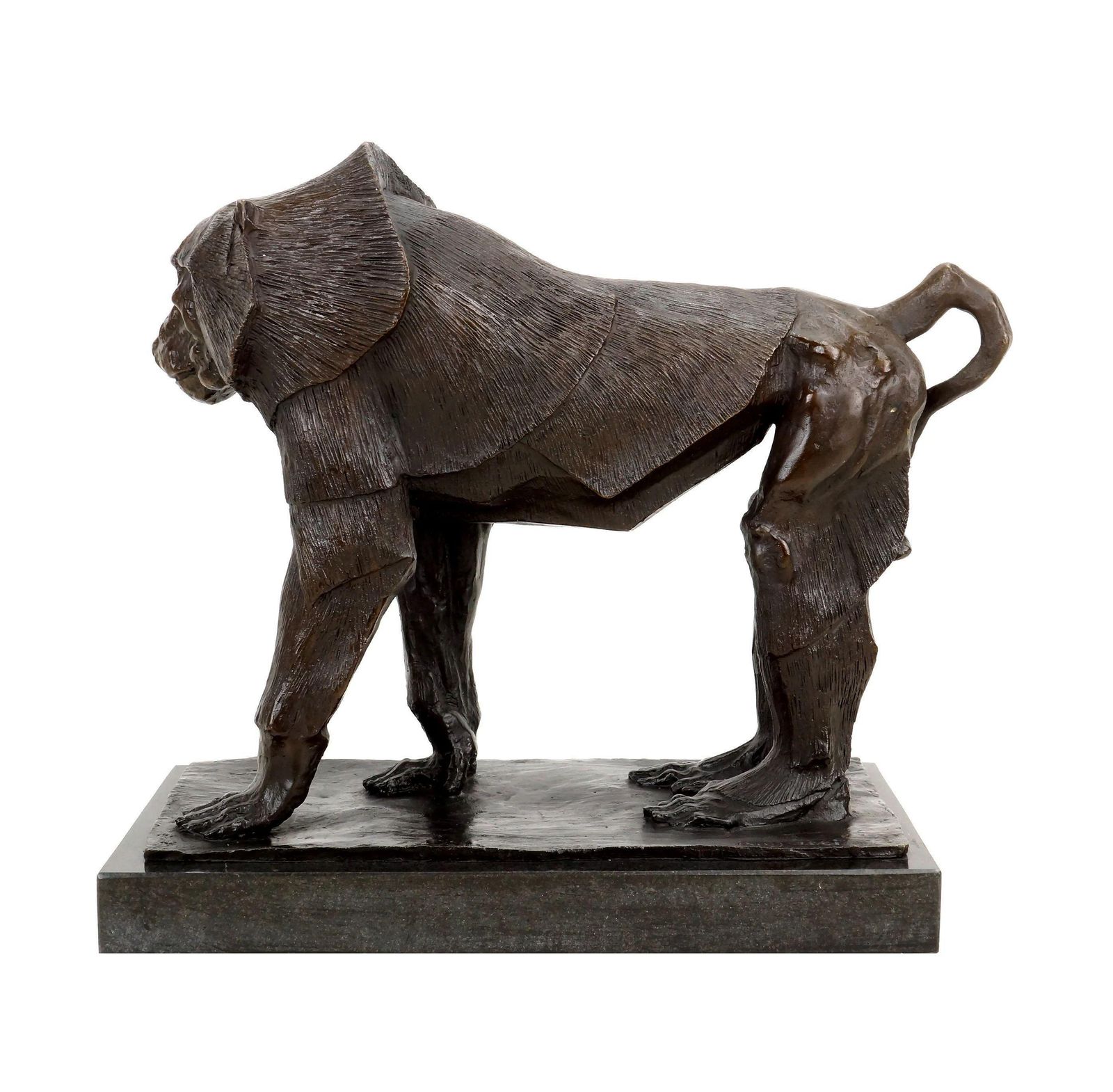Sculpture Of A Large Ape In The Style Of Rembrandt Bugatti. Bronze Sculpture. photo vintage