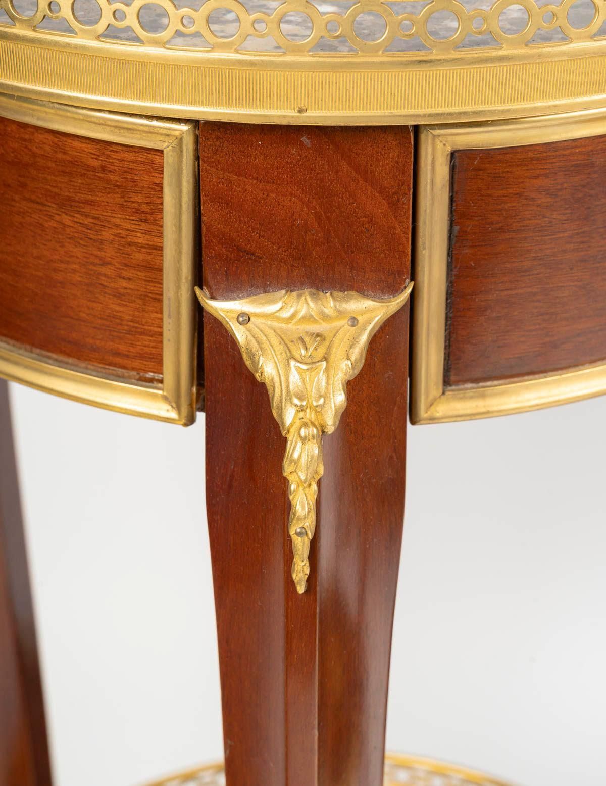 Pair Of Louis XV Style Wooden And Gilt Bronze Side Tables. photo vinterior