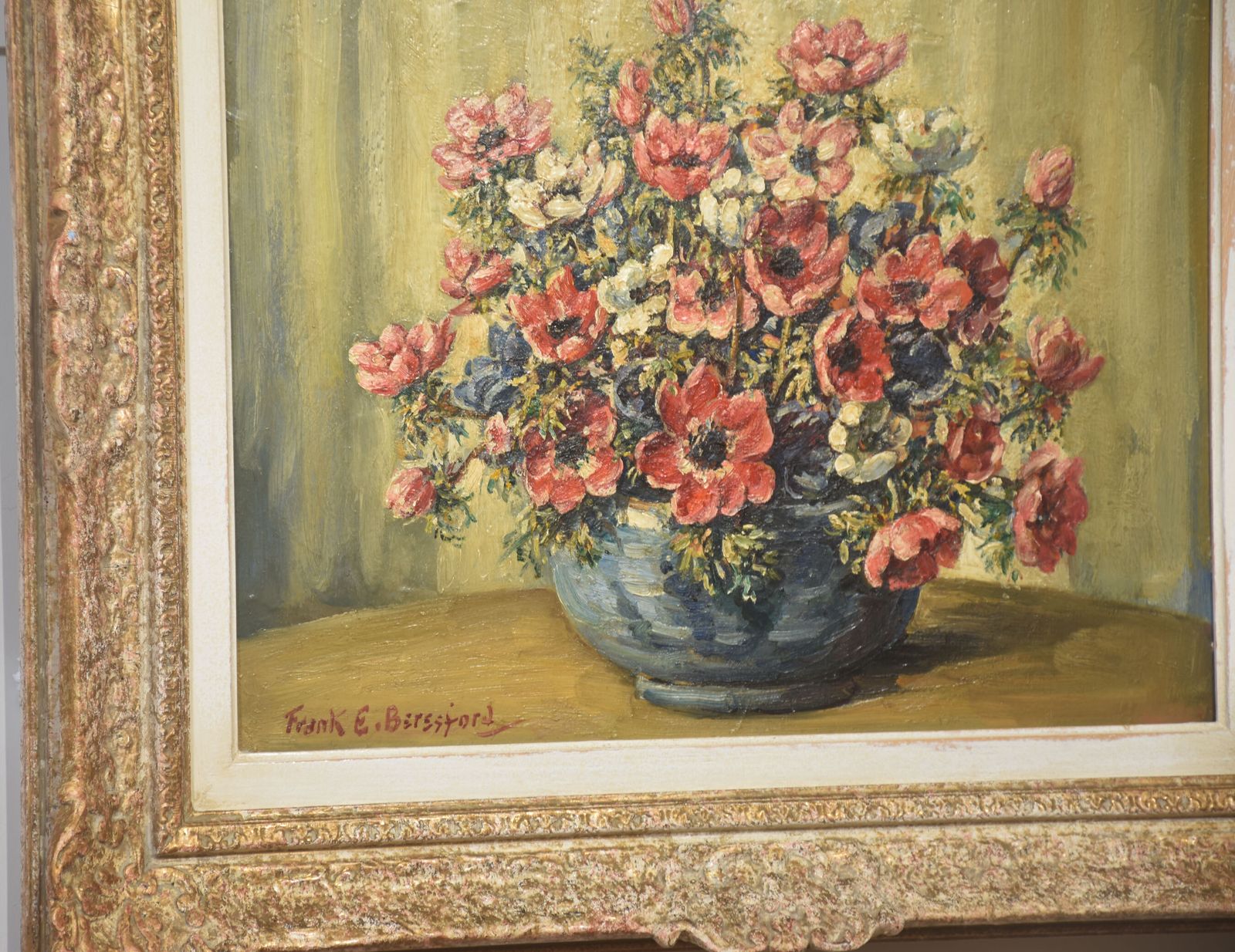 Oil On Canvas Still Life Of Flower photo for sale