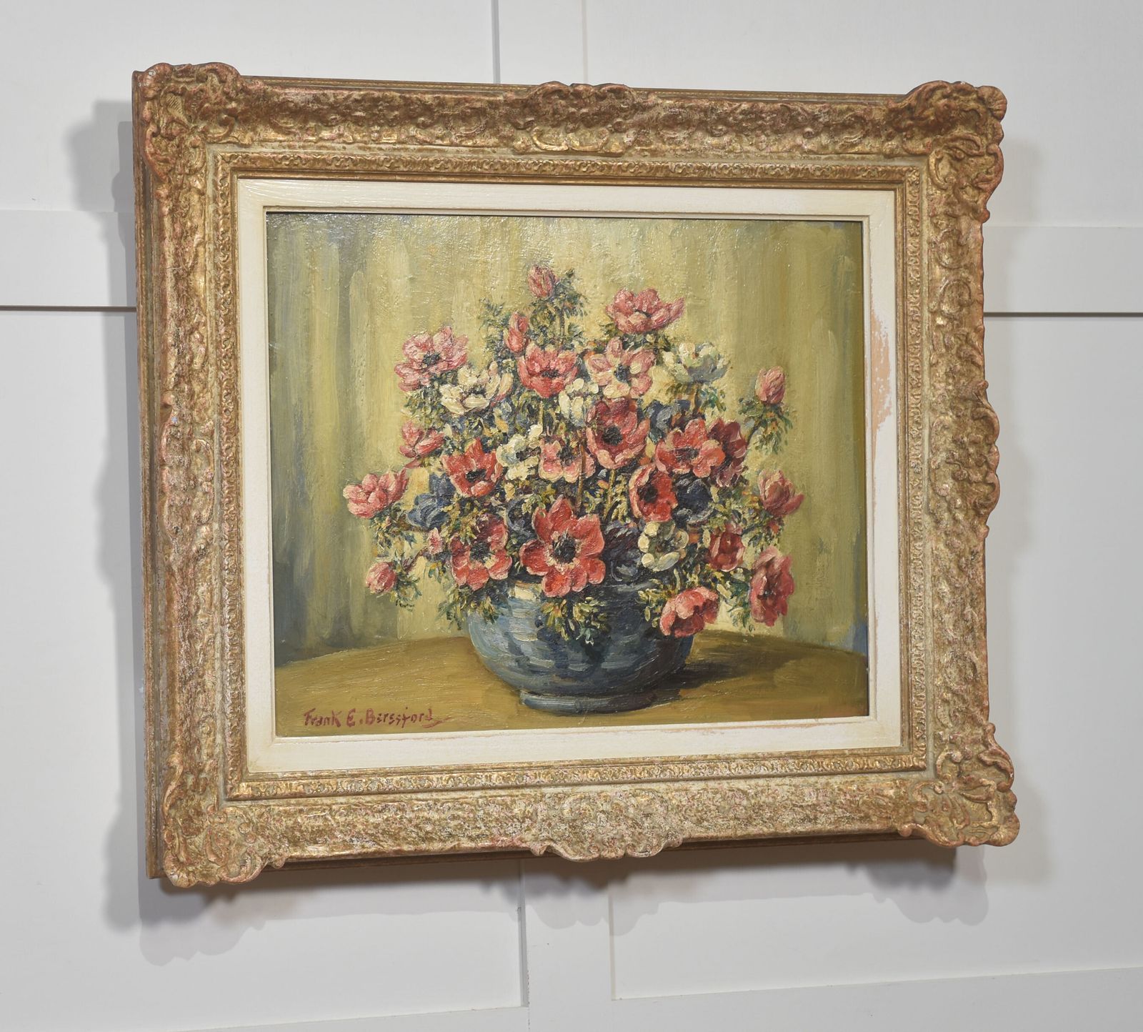 Oil On Canvas Still Life Of Flower photo Art