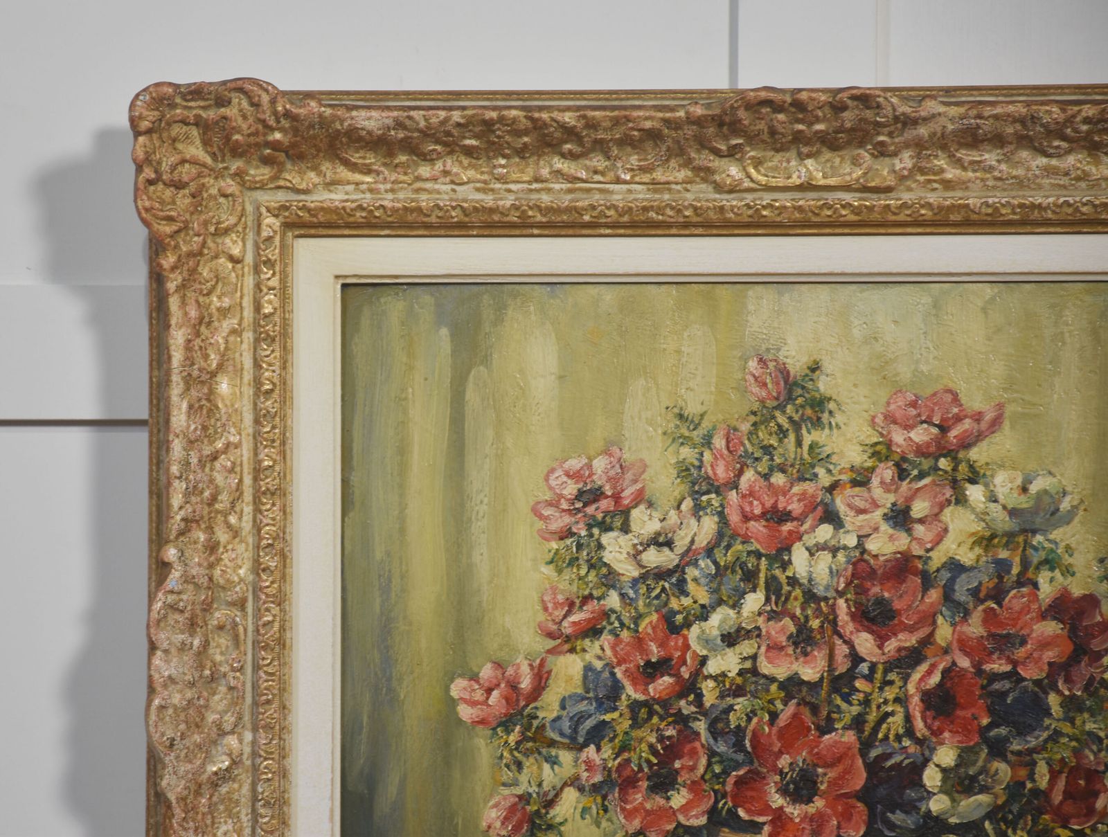 Oil On Canvas Still Life Of Flower photo vinterior