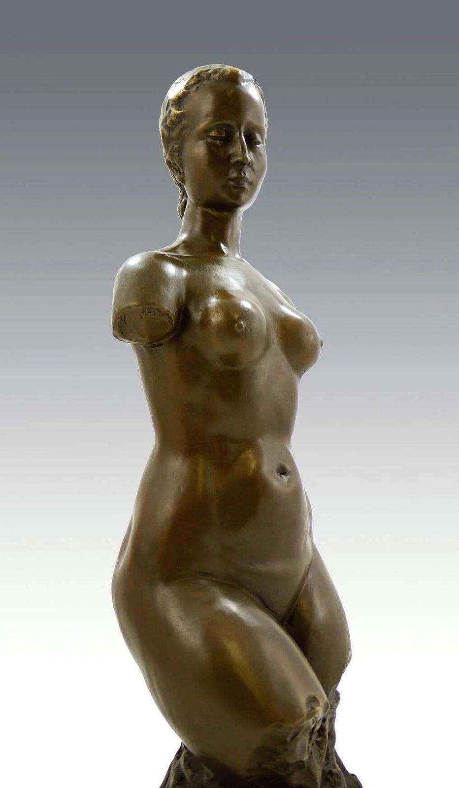 Bronze Sculpture Of A Woman's Torso, 20th Century photo vintage
