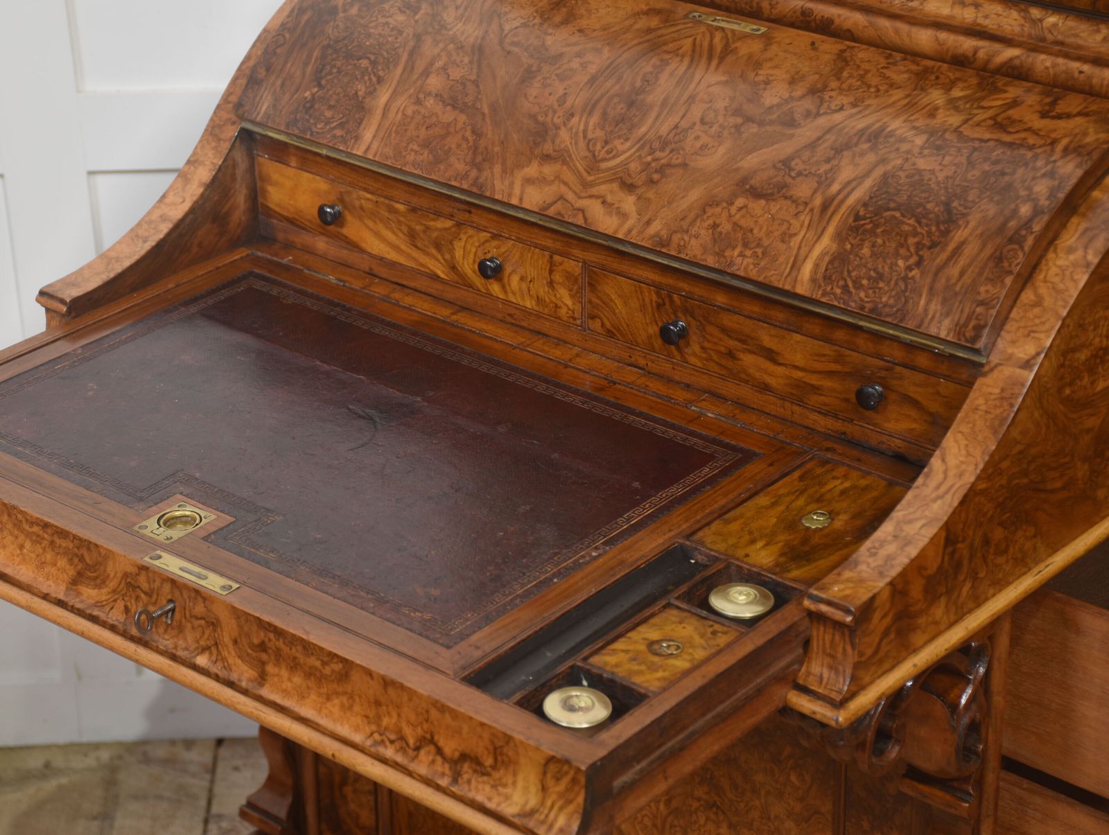 Burr Walnut Pop Up Davenport Desk photo buy
