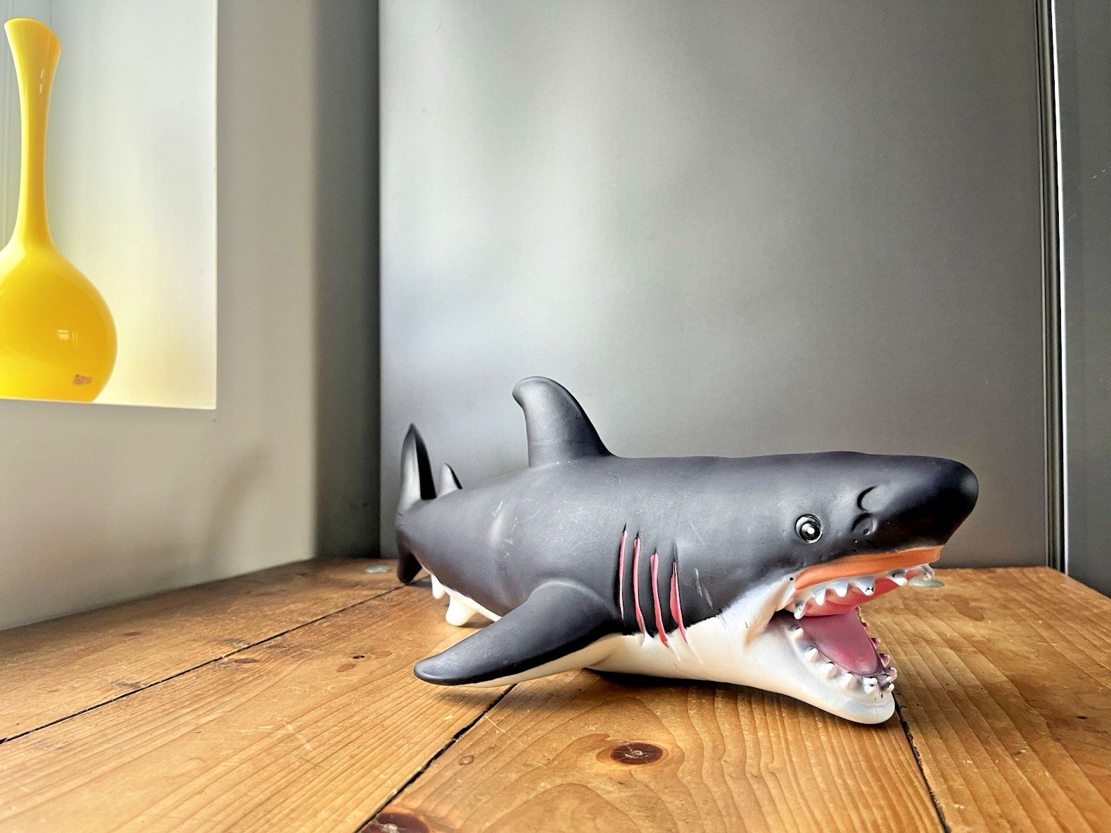 photo for sale Large 20" Vintage Fast Champ Ind Ltd Hongkong Rubber Great White Shark Jaws Prop