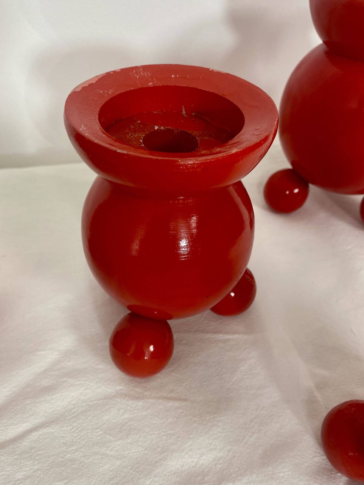 Set Of 4 Swedish Wooden Candlesticks – 1950s photo furniture