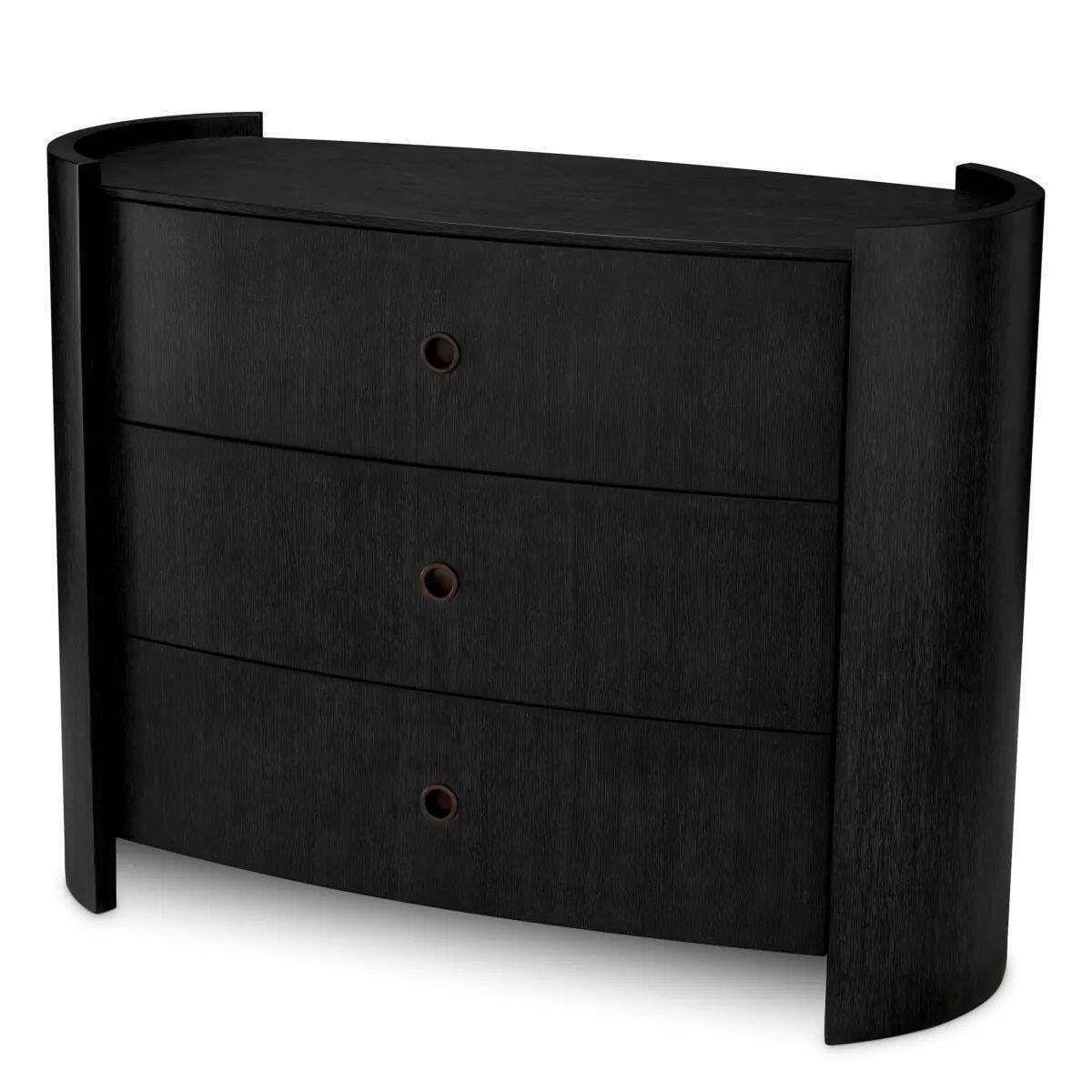 Chest Of Drawers   Anthracite Grey Oak Veneer, Bronze Finish photo buy