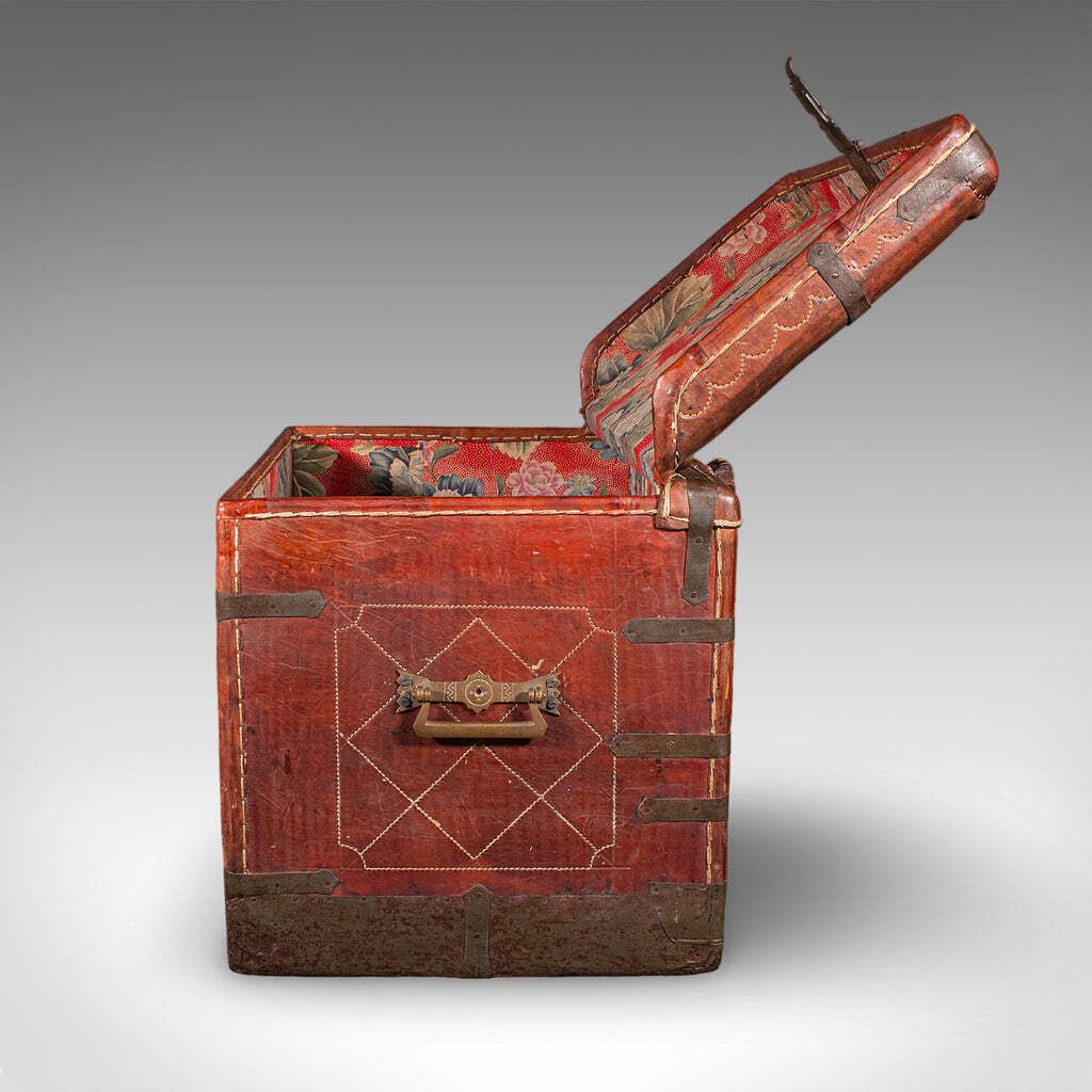 Antique Casablanca Travel Trunk, African, Leather, Portmanteau Case, Edwardian photo buy